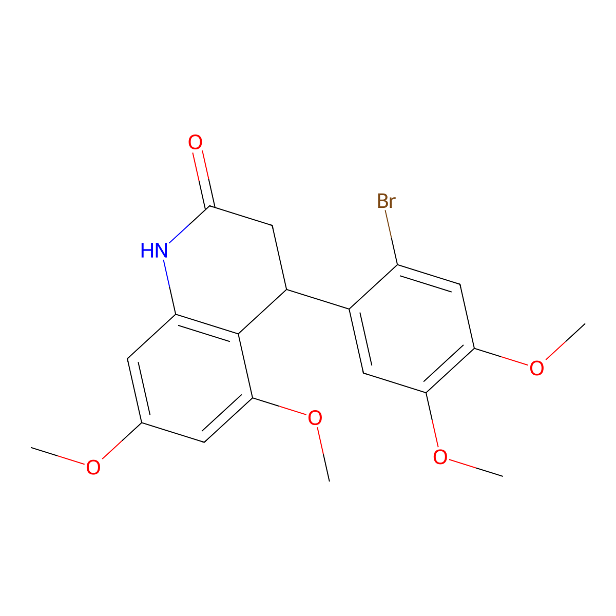4-(2-Bromo-4,5-dimethoxyphenyl)-5,7-dimethoxy-1,3,4-trihydroquinolin-2-one molecular structure, CAS 847466-47-1