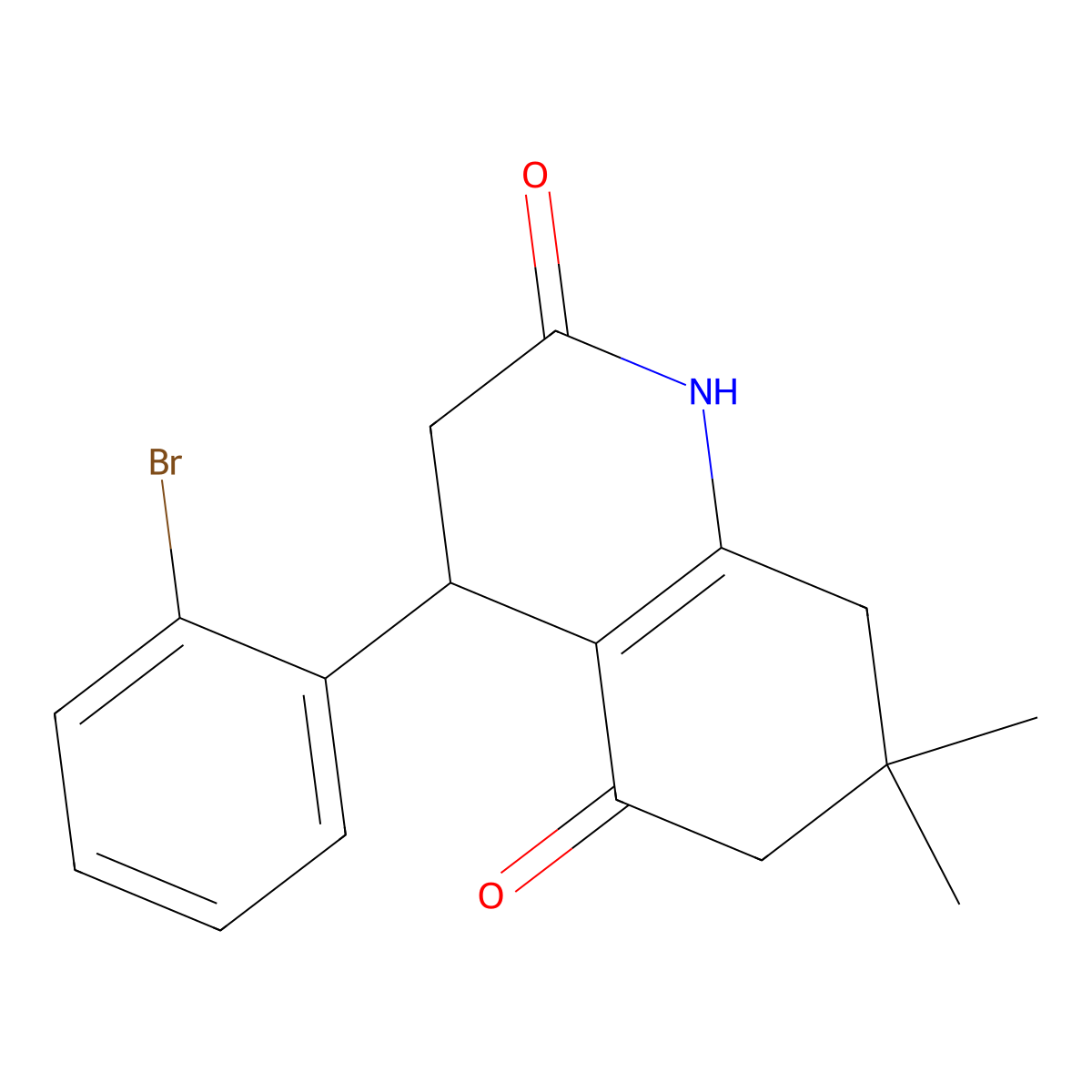 4-(2-bromophenyl)-7,7-dimethyl-3,4,6,8-tetrahydro-1H-quinoline-2,5-dione molecular structure, CAS 847466-63-1