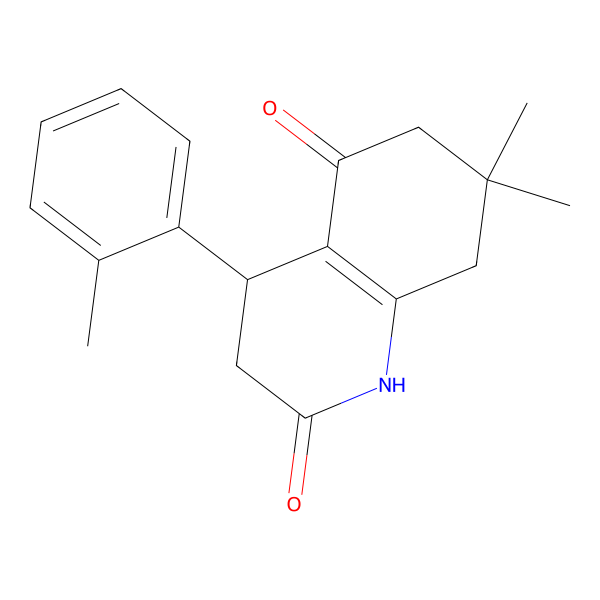 7,7-dimethyl-4-(2-methylphenyl)-3,4,6,8-tetrahydro-1H-quinoline-2,5-dione molecular structure, CAS 847466-74-4