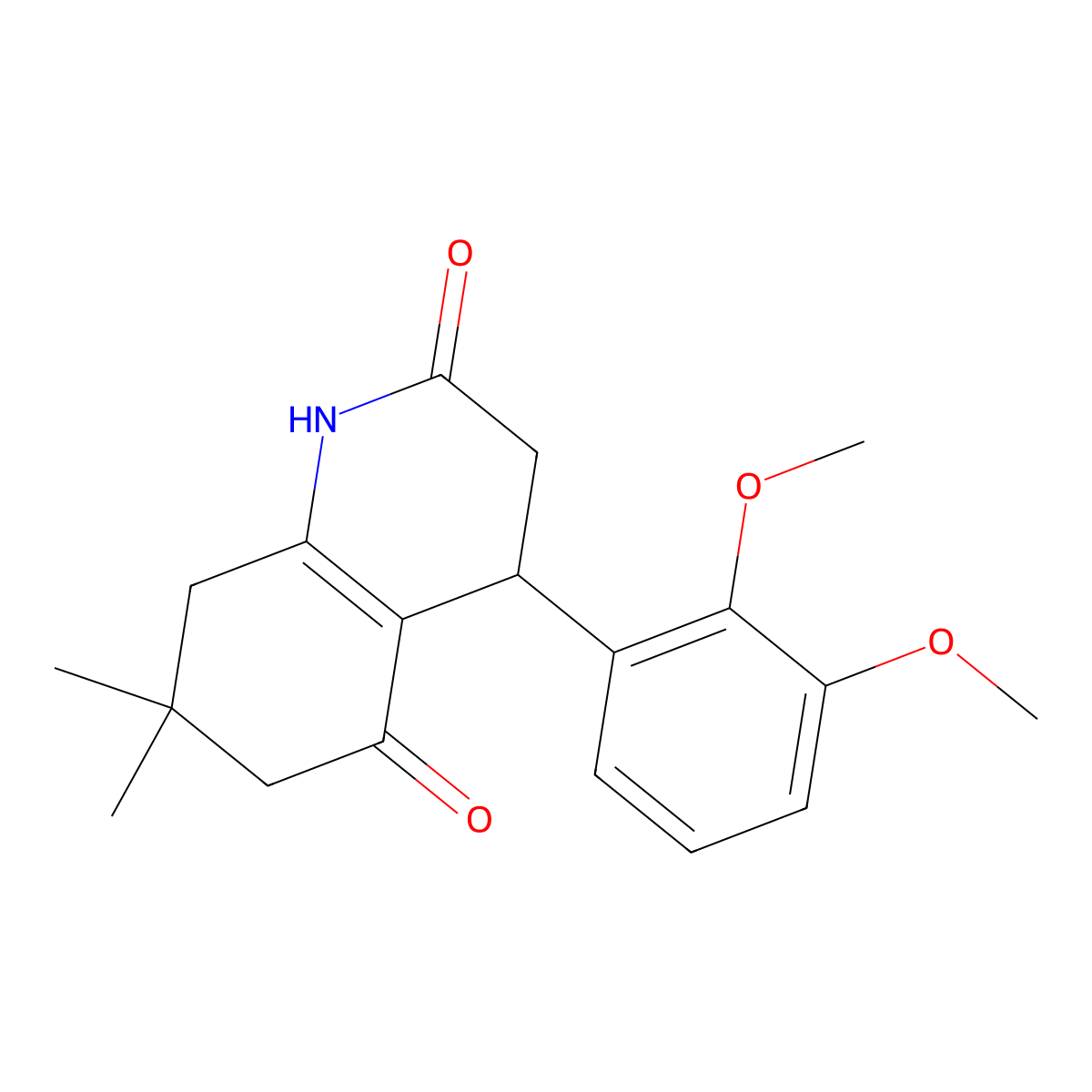 4-(2,3-dimethoxyphenyl)-7,7-dimethyl-3,4,6,8-tetrahydro-1H-quinoline-2,5-dione molecular structure, CAS 847466-75-5