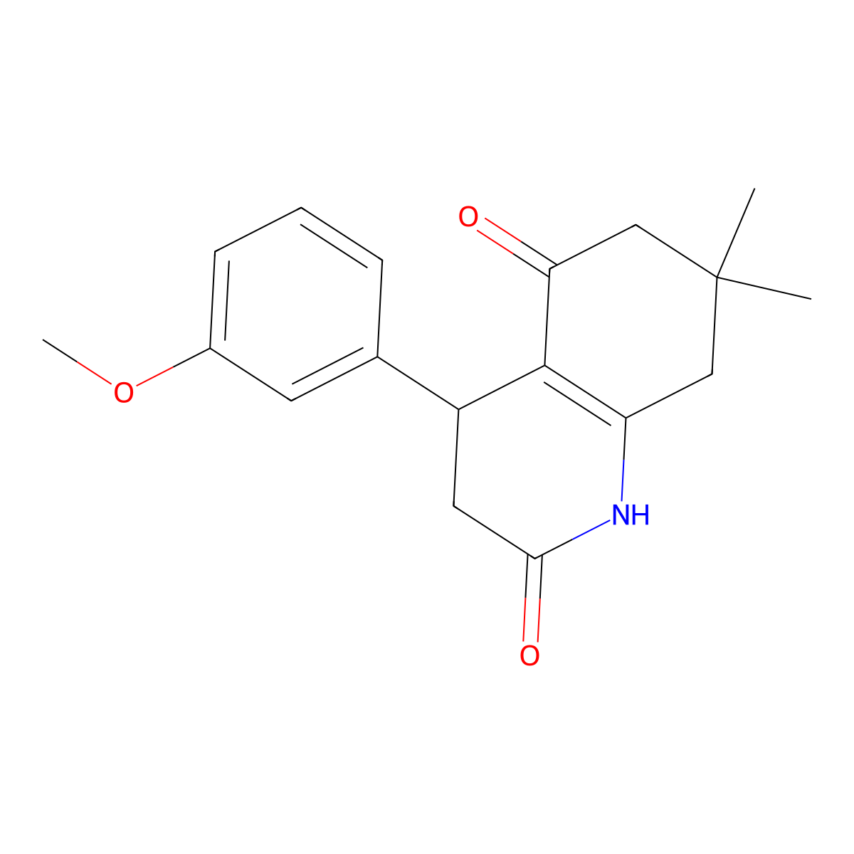 4-(3-methoxyphenyl)-7,7-dimethyl-3,4,6,8-tetrahydro-1H-quinoline-2,5-dione molecular structure, CAS 847466-87-9
