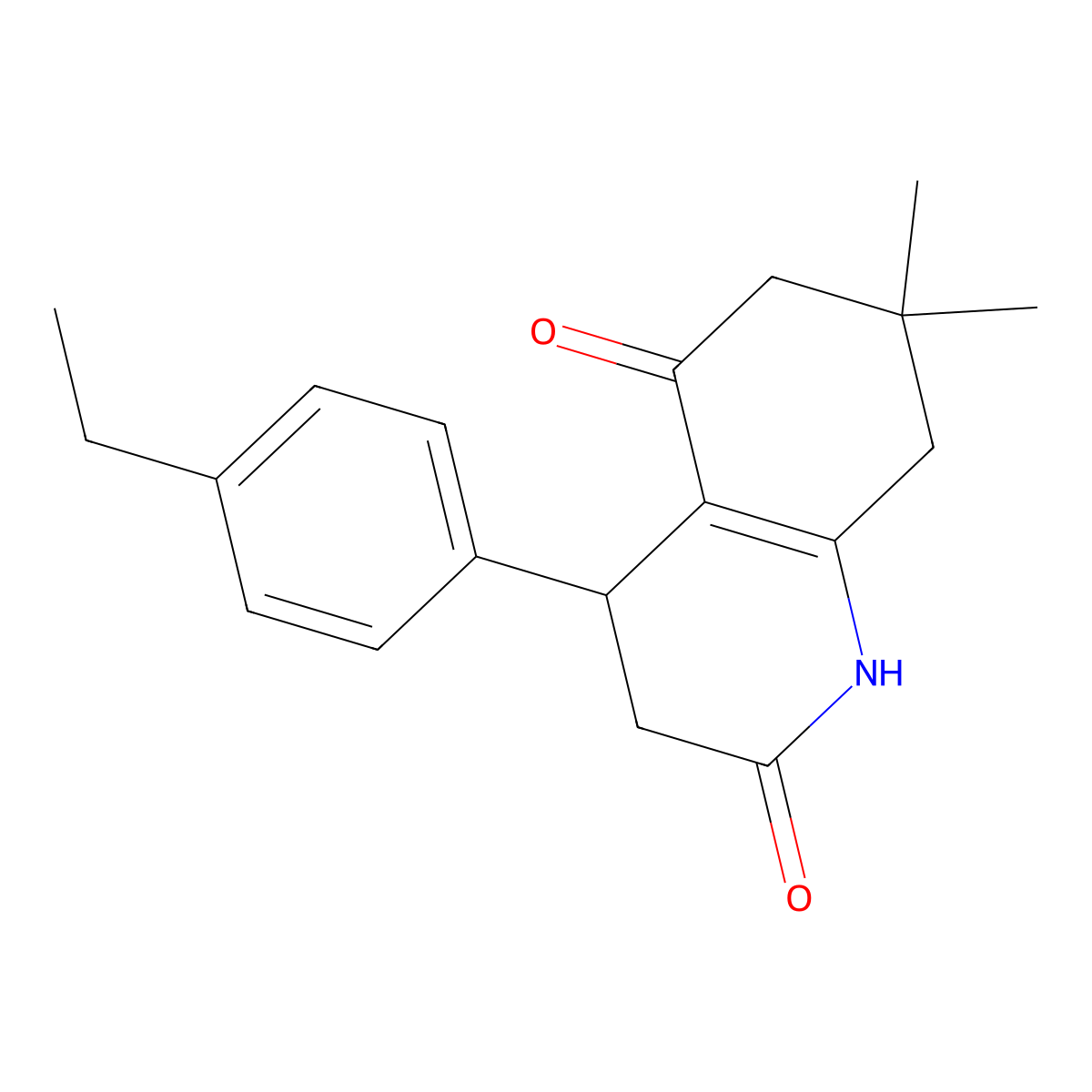 4-(4-ethylphenyl)-7,7-dimethyl-3,4,6,8-tetrahydro-1H-quinoline-2,5-dione molecular structure, CAS 847467-09-8