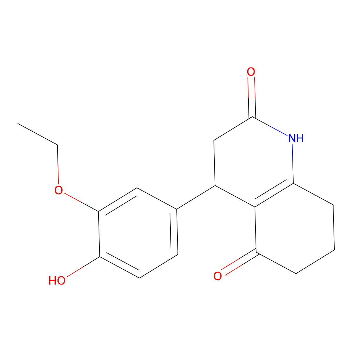 4-(3-Ethoxy-4-hydroxyphenyl)-1,3,4,6,7,8-hexahydroquinoline-2,5-dione molecular structure, CAS 847467-17-8