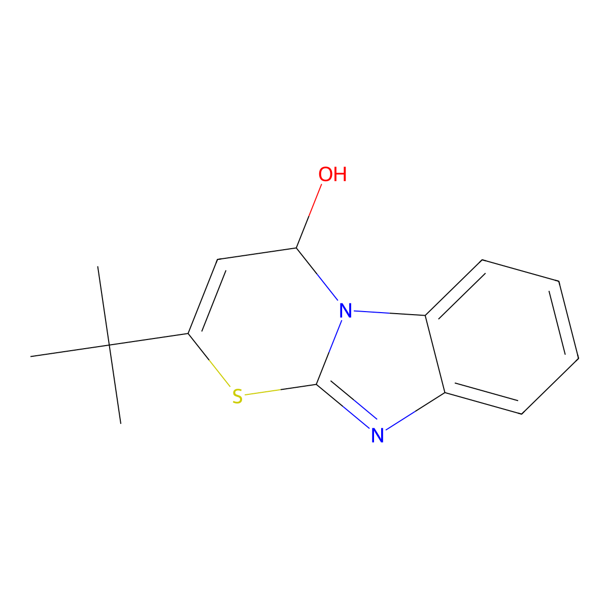 2-tert-butyl-4H-[1,3]thiazino[3,2-a]benzimidazol-4-ol molecular structure, CAS 847467-45-2