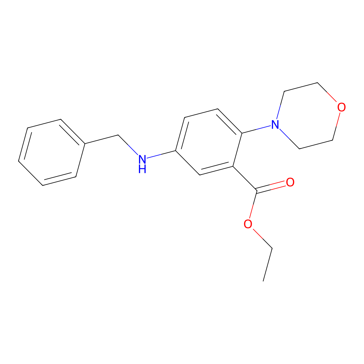 Ethyl 5-(benzylamino)-2-morpholin-4-ylbenzoate molecular structure, CAS 847467-69-0