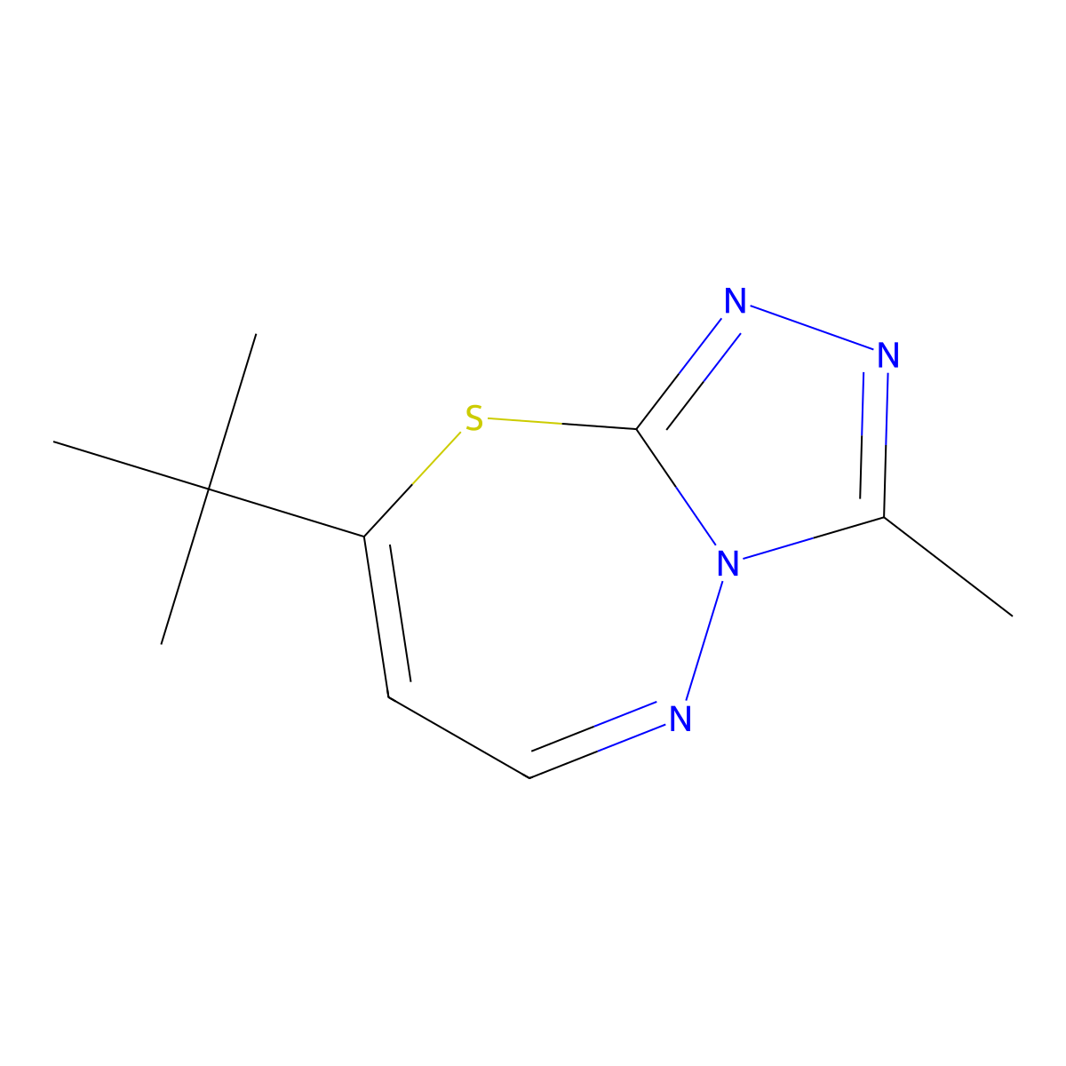 8-tert-Butyl-3-methyl-[1,2,4]triazolo[3,4-b][1,3,4]thiadiazepine molecular structure, CAS 847467-91-8