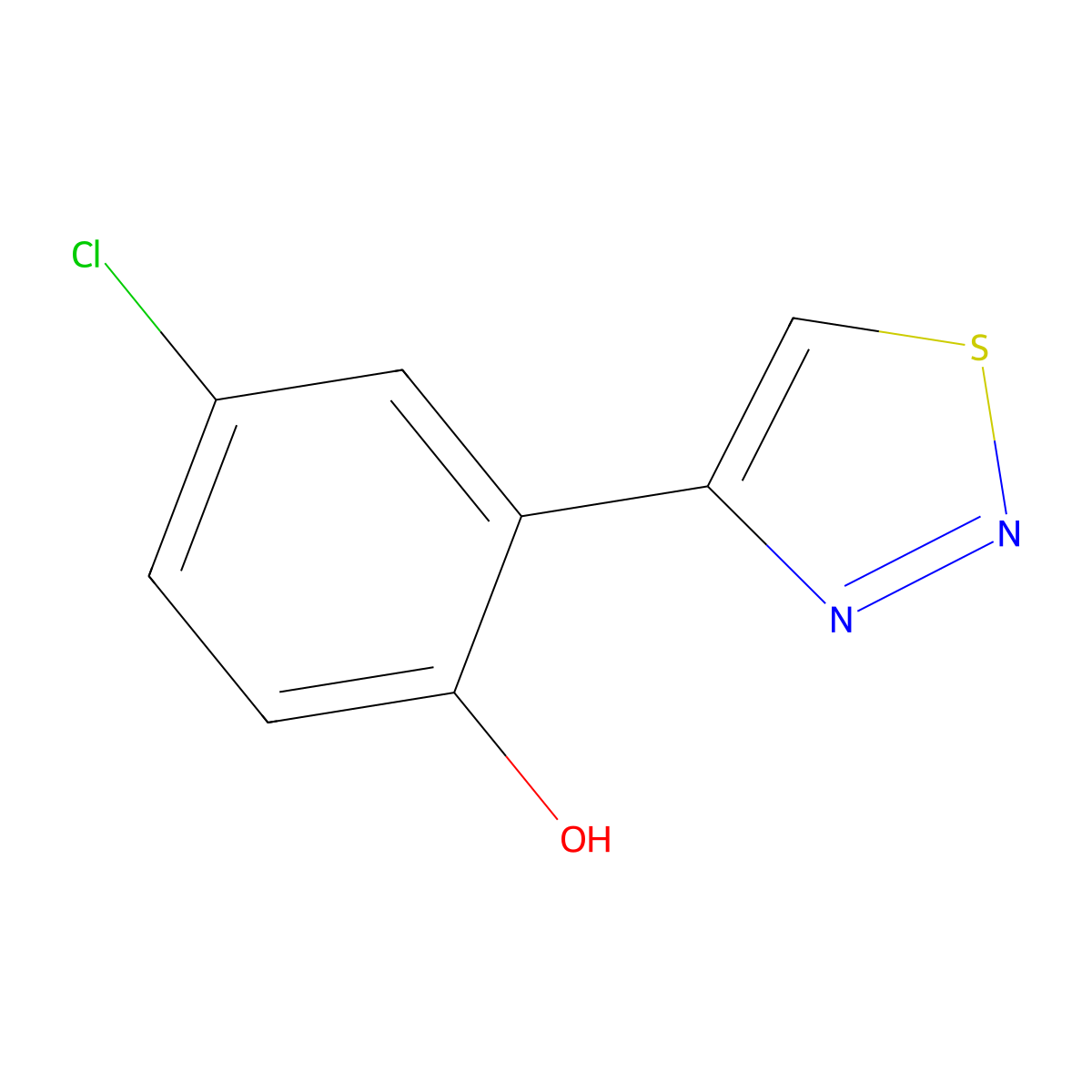 4-Chloro-2-(1,2,3-thiadiazol-4-yl)phenol molecular structure, CAS 847468-22-8