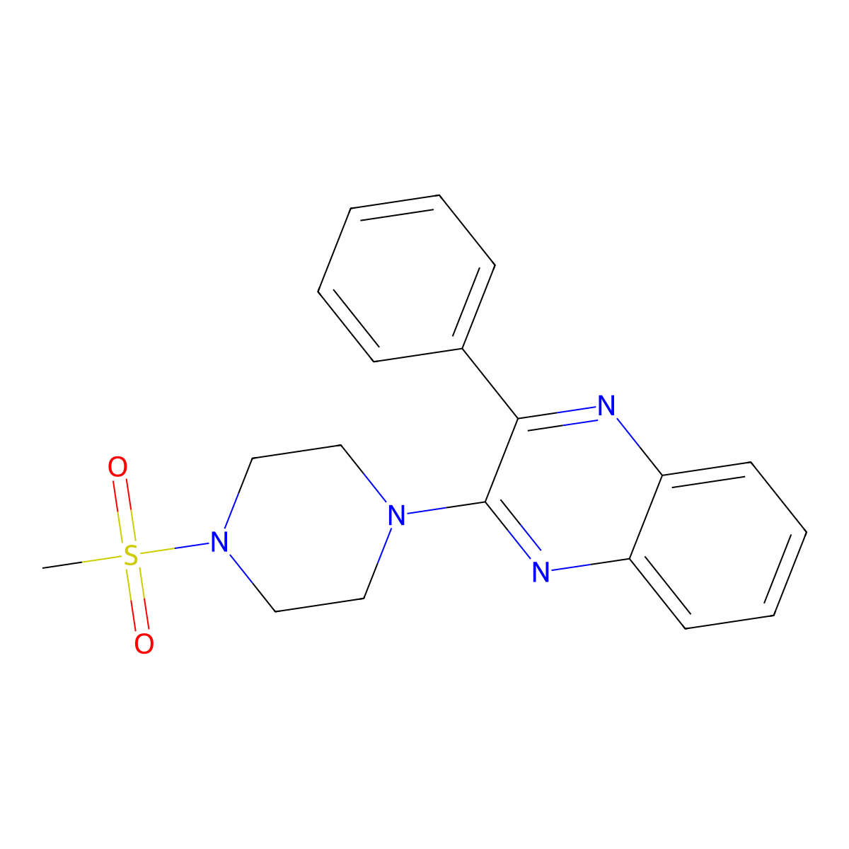 2-(4-Methylsulfonylpiperazin-1-yl)-3-phenylquinoxaline molecular structure, CAS 847468-35-3