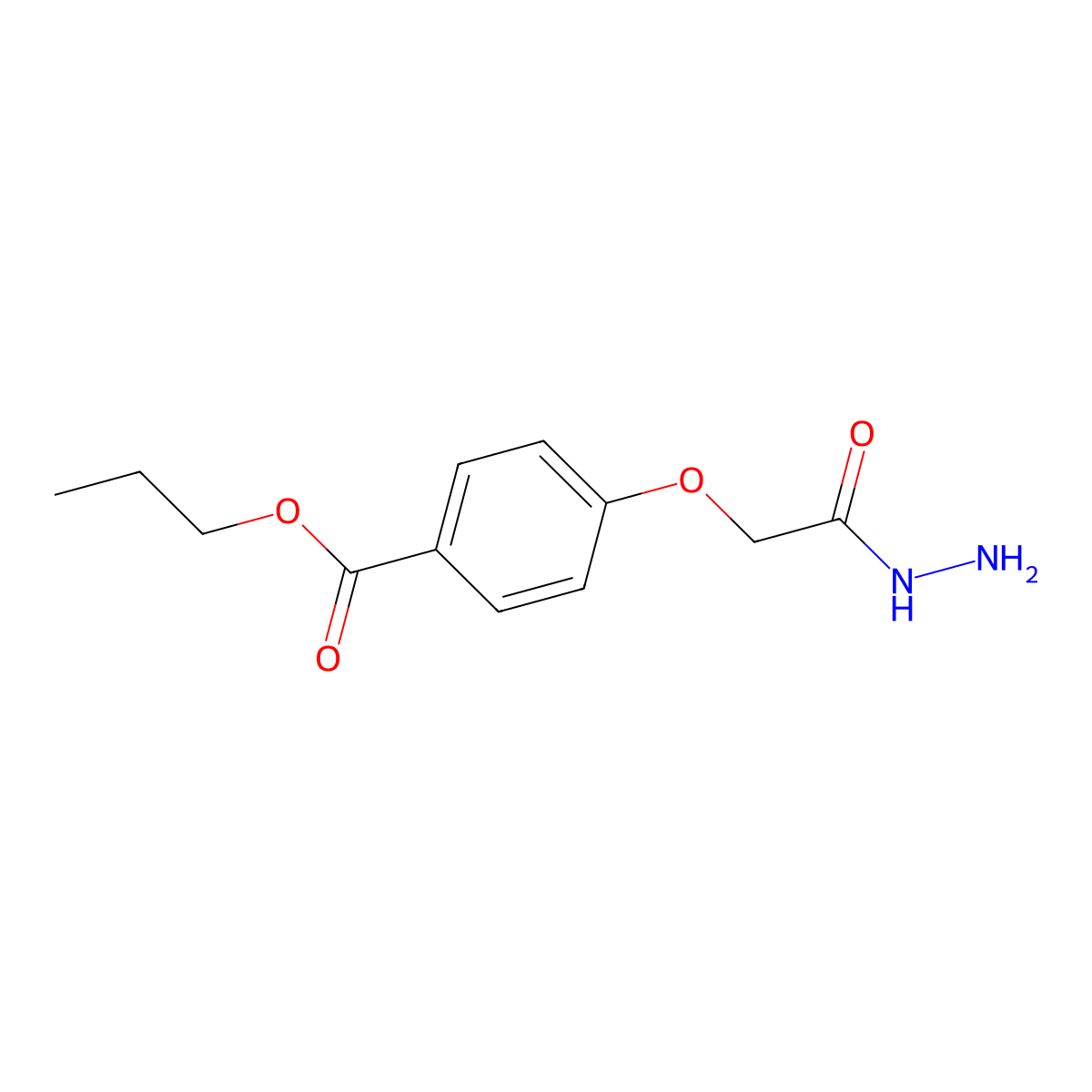 Propyl 4-(2-hydrazino-2-oxoethoxy)benzoate molecular structure, CAS 847468-43-3
