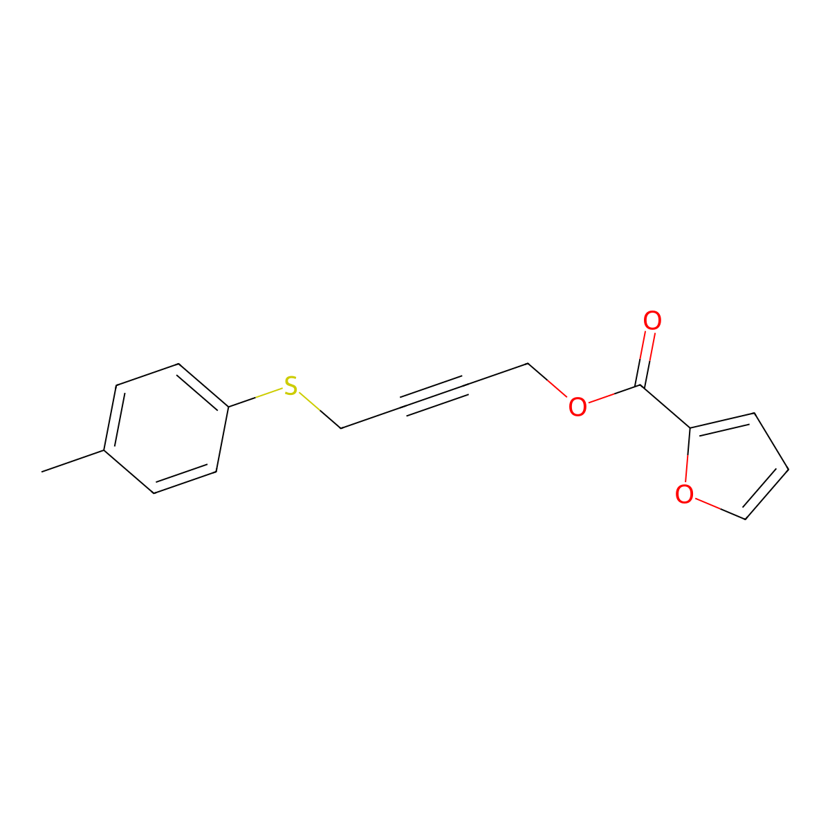 4-[(4-Methylphenyl)sulfanyl]but-2-yn-1-yl furan-2-carboxylate molecular structure, CAS 847468-46-6