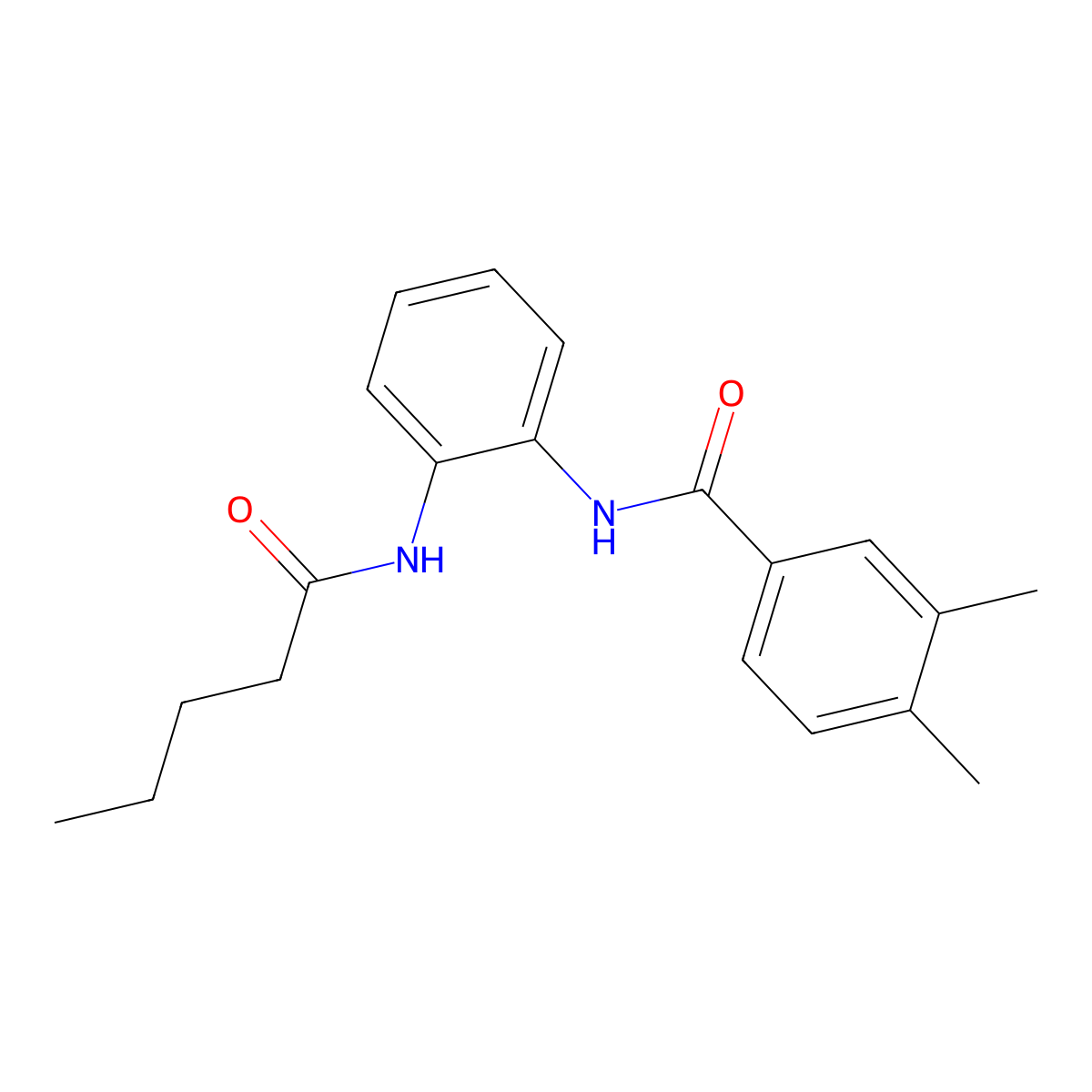 3,4-dimethyl-N-[2-(pentanoylamino)phenyl]benzamide molecular structure, CAS 847468-54-6