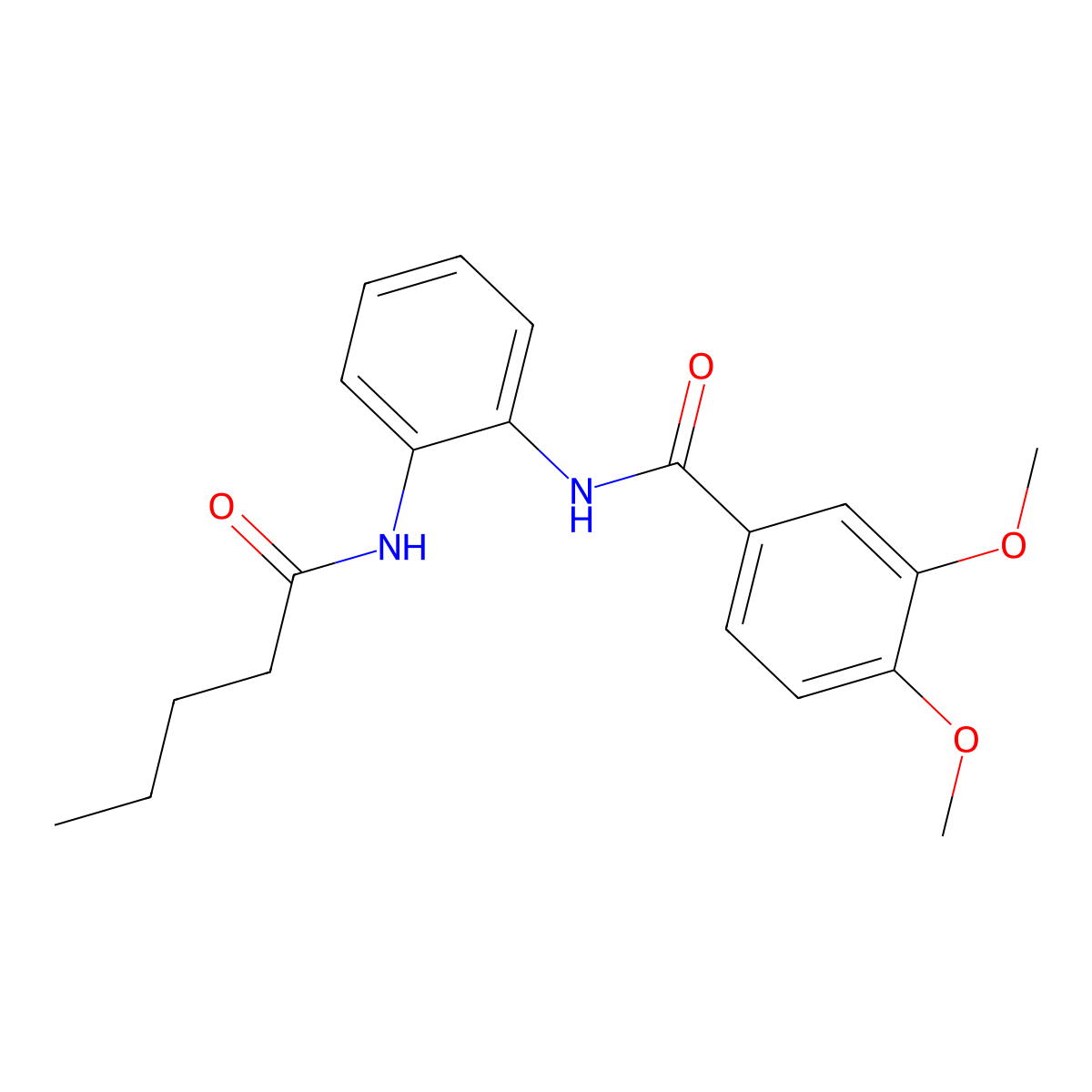 3,4-dimethoxy-N-[2-(pentanoylamino)phenyl]benzamide molecular structure, CAS 847468-55-7