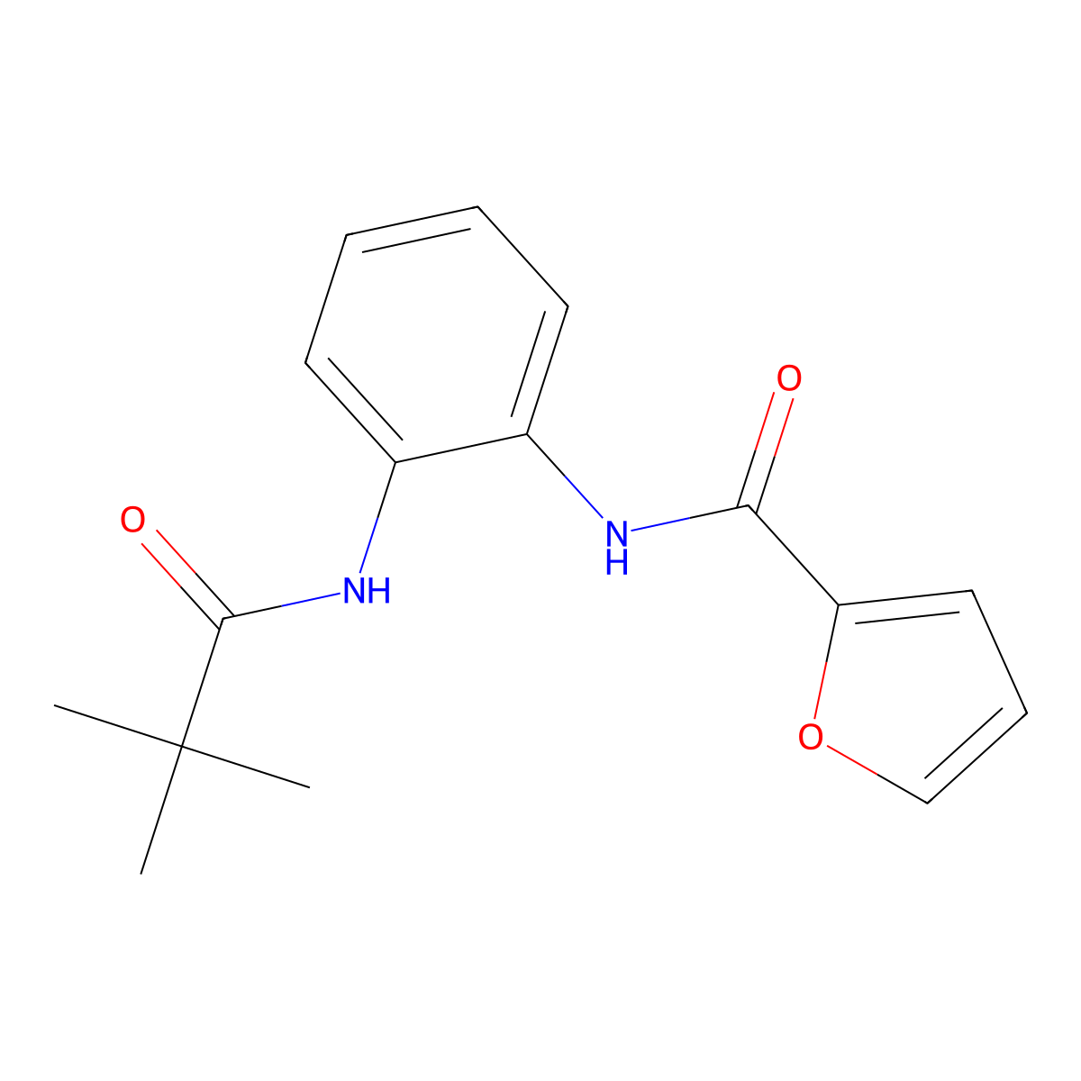 N-[2-(2,2-dimethylpropanoylamino)phenyl]furan-2-carboxamide molecular structure, CAS 847468-66-0