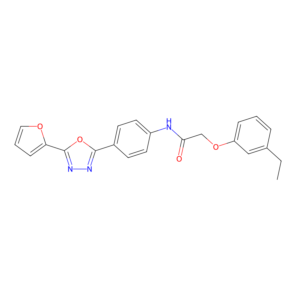 2-(3-ethylphenoxy)-N-[4-[5-(furan-2-yl)-1,3,4-oxadiazol-2-yl]phenyl]acetamide molecular structure, CAS 847468-73-9