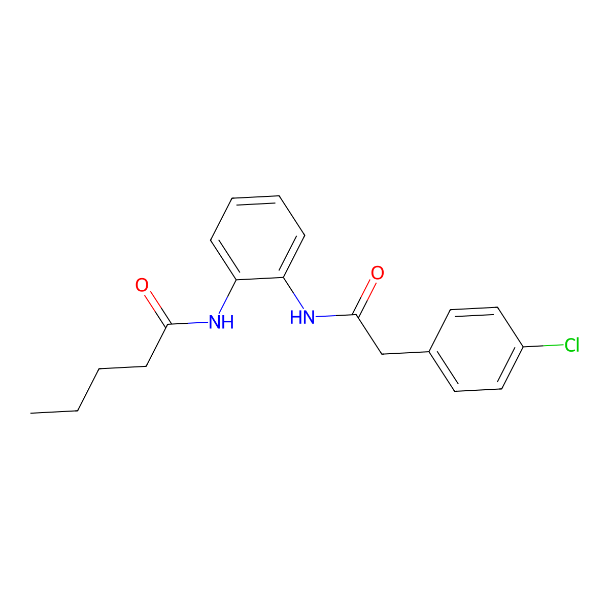 N-(2-{[(4-chlorophenyl)acetyl]amino}phenyl)pentanamide molecular structure, CAS 847468-75-1