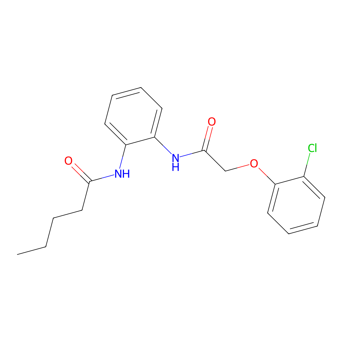 N-[2-[[2-(2-chlorophenoxy)acetyl]amino]phenyl]pentanamide molecular structure, CAS 847468-76-2