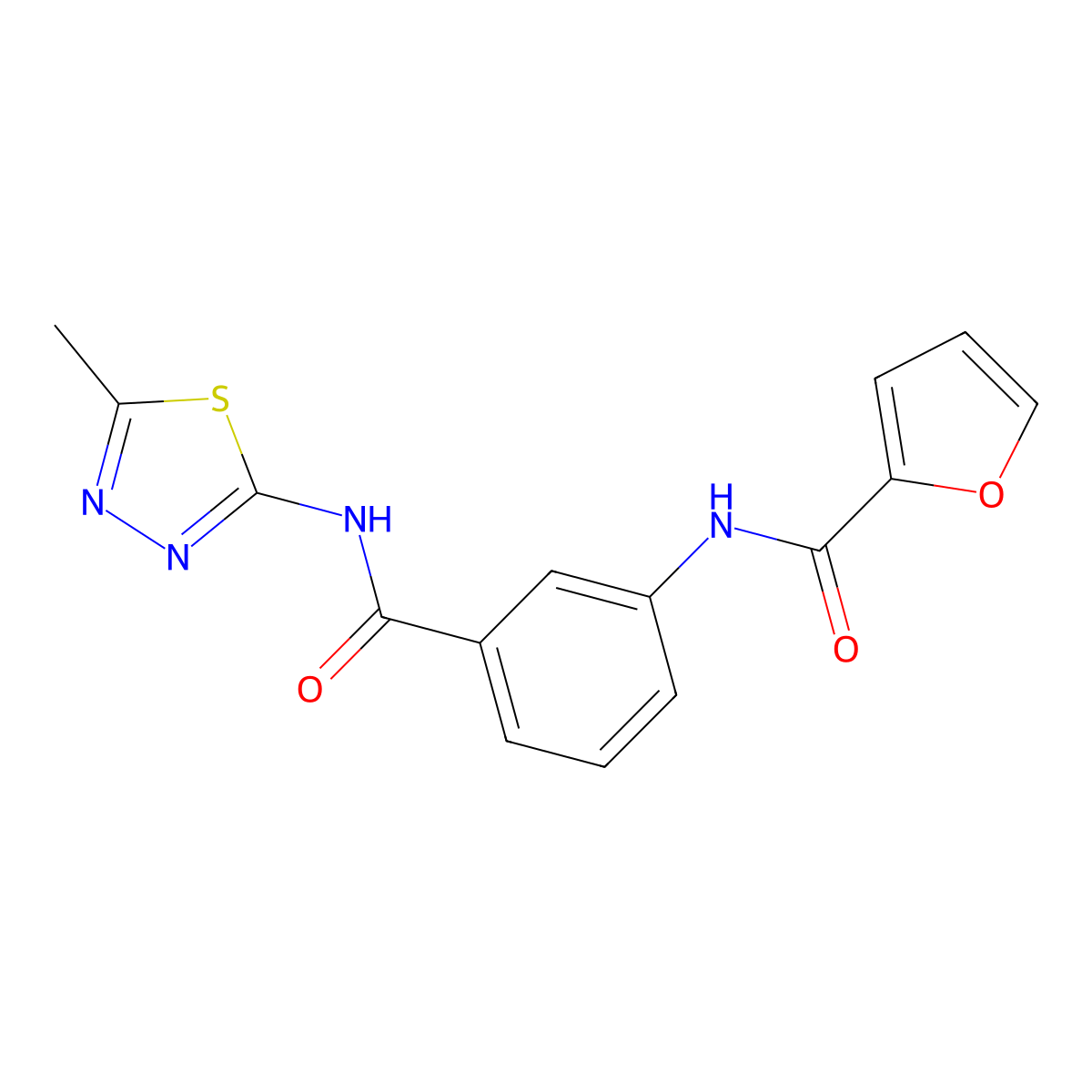 N-[3-[(5-methyl-1,3,4-thiadiazol-2-yl)carbamoyl]phenyl]furan-2-carboxamide molecular structure, CAS 847469-08-3