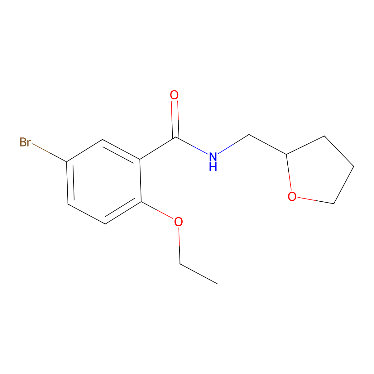5-bromo-2-ethoxy-N-(tetrahydrofuran-2-ylmethyl)benzamide molecular structure, CAS 847469-25-4
