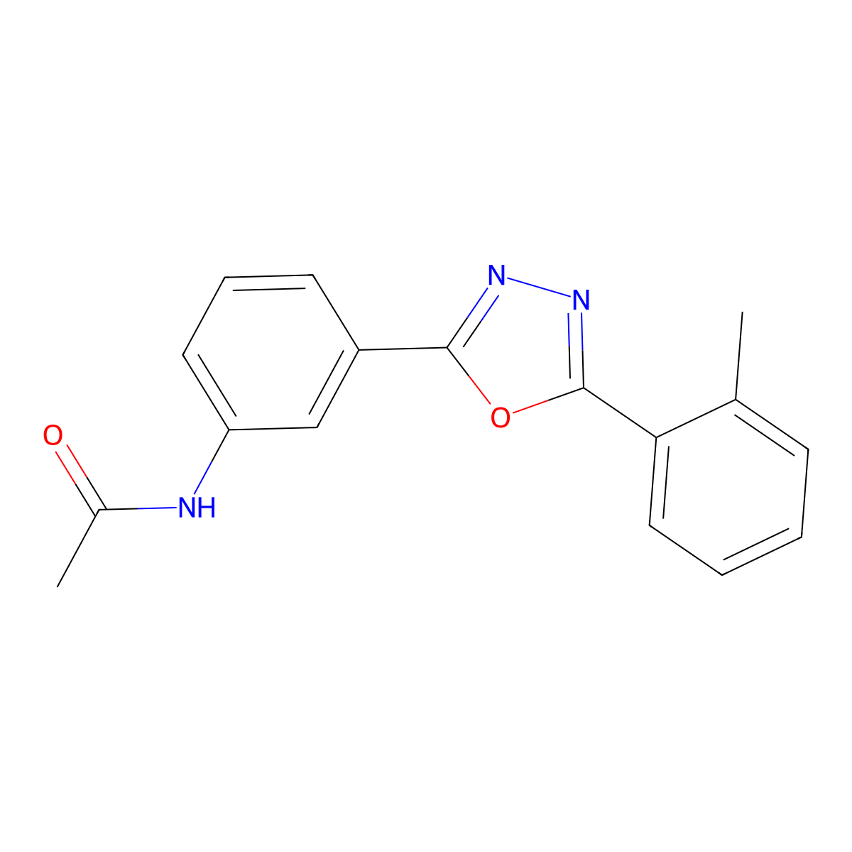N-[3-[5-(2-methylphenyl)-1,3,4-oxadiazol-2-yl]phenyl]acetamide molecular structure, CAS 847469-34-5