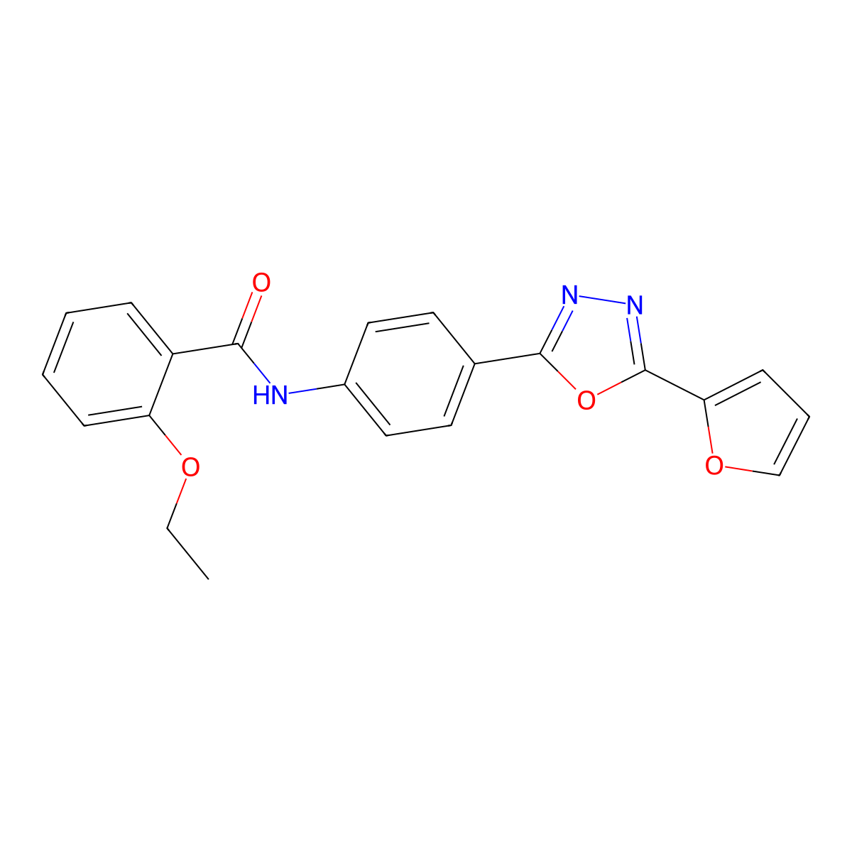 2-ethoxy-N-[4-[5-(furan-2-yl)-1,3,4-oxadiazol-2-yl]phenyl]benzamide molecular structure, CAS 847469-39-0