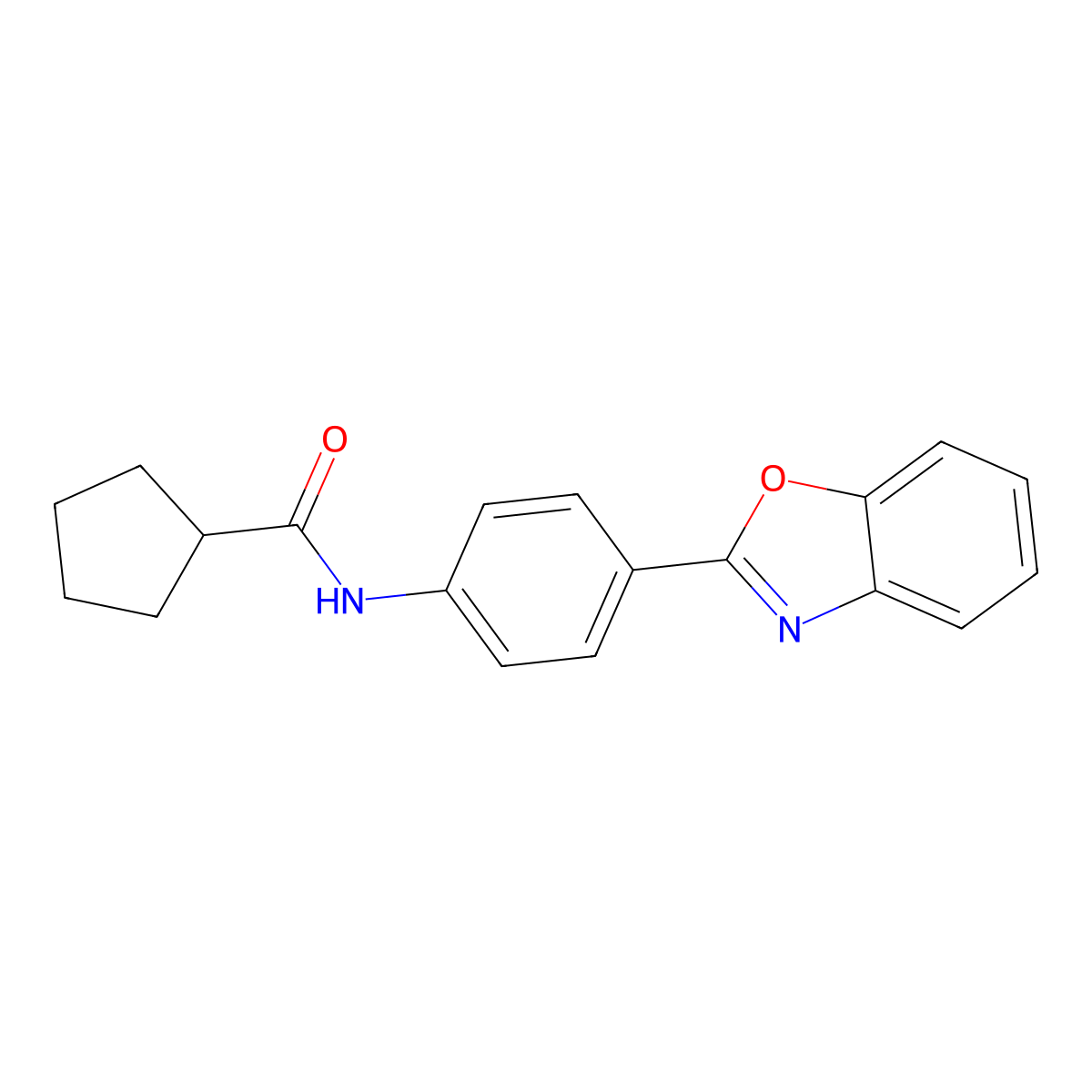 N-[4-(1,3-benzoxazol-2-yl)phenyl]cyclopentanecarboxamide molecular structure, CAS 847469-44-7