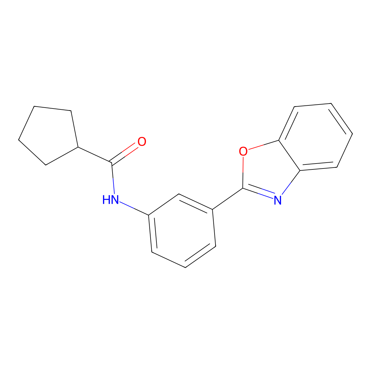 N-[3-(1,3-benzoxazol-2-yl)phenyl]cyclopentanecarboxamide molecular structure, CAS 847469-45-8