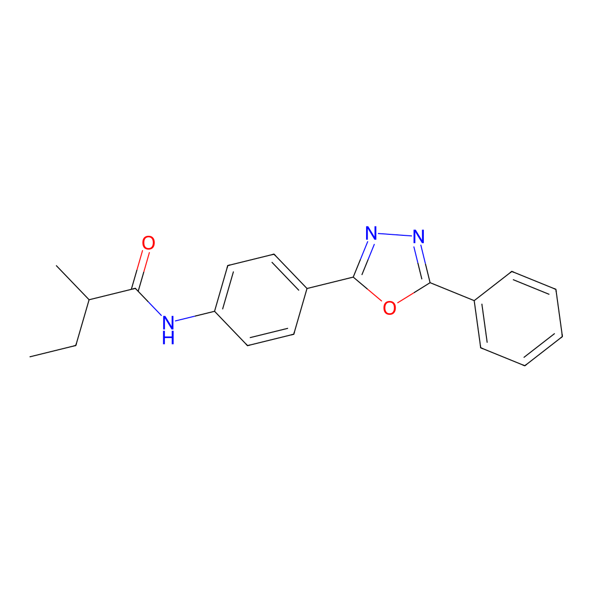 2-methyl-N-[4-(5-phenyl-1,3,4-oxadiazol-2-yl)phenyl]butanamide molecular structure, CAS 847469-47-0