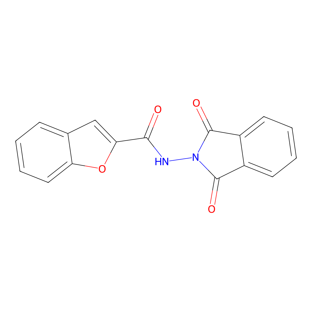 N-(1,3-dioxoisoindol-2-yl)-1-benzofuran-2-carboxamide molecular structure, CAS 847469-59-4