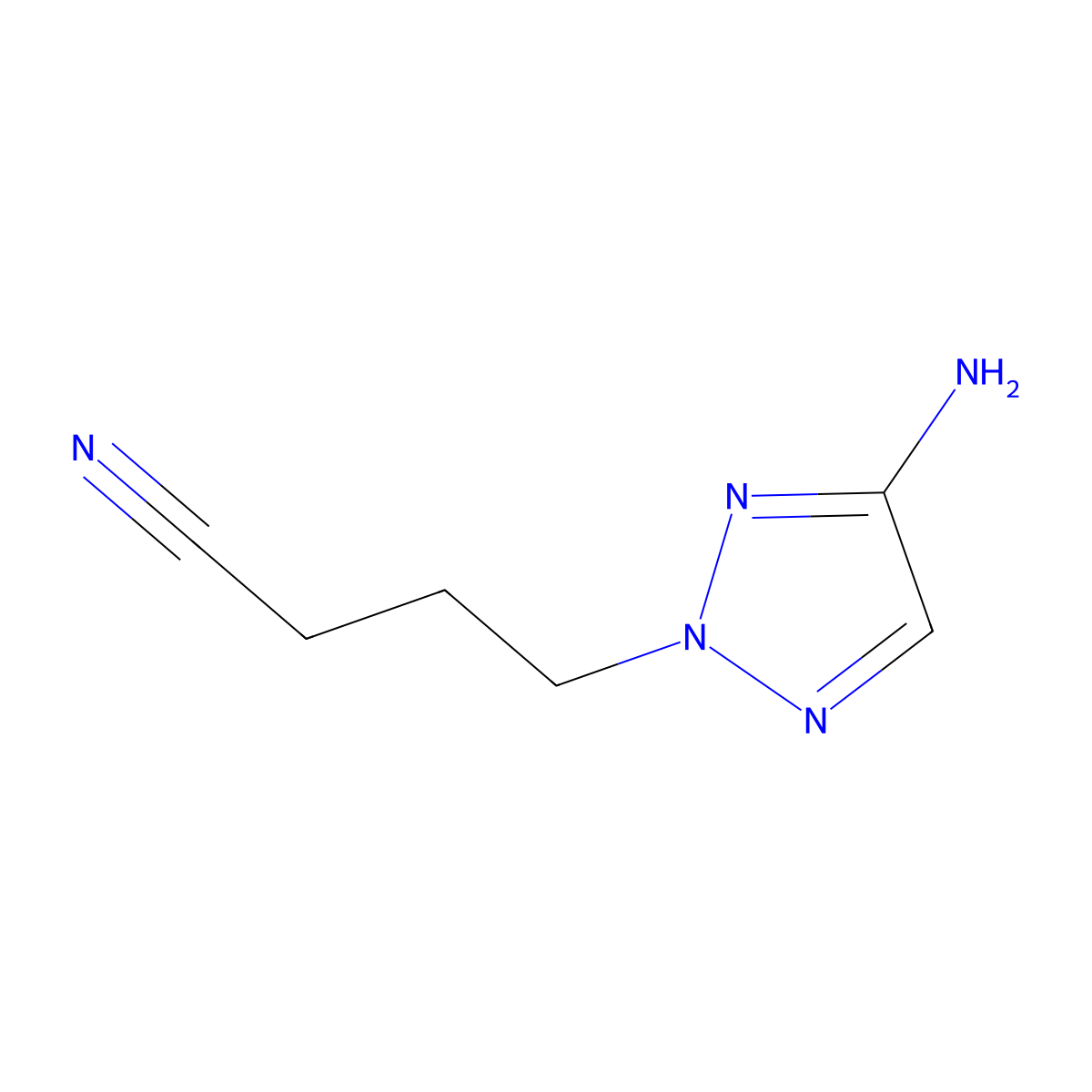 4-(4-Amino-2H-1,2,3-triazol-2-YL)butanenitrile molecular structure, CAS 84747-27-3
