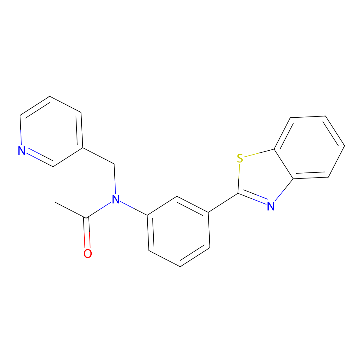 N-[3-(1,3-benzothiazol-2-yl)phenyl]-N-(pyridin-3-ylmethyl)acetamide molecular structure, CAS 847471-53-8