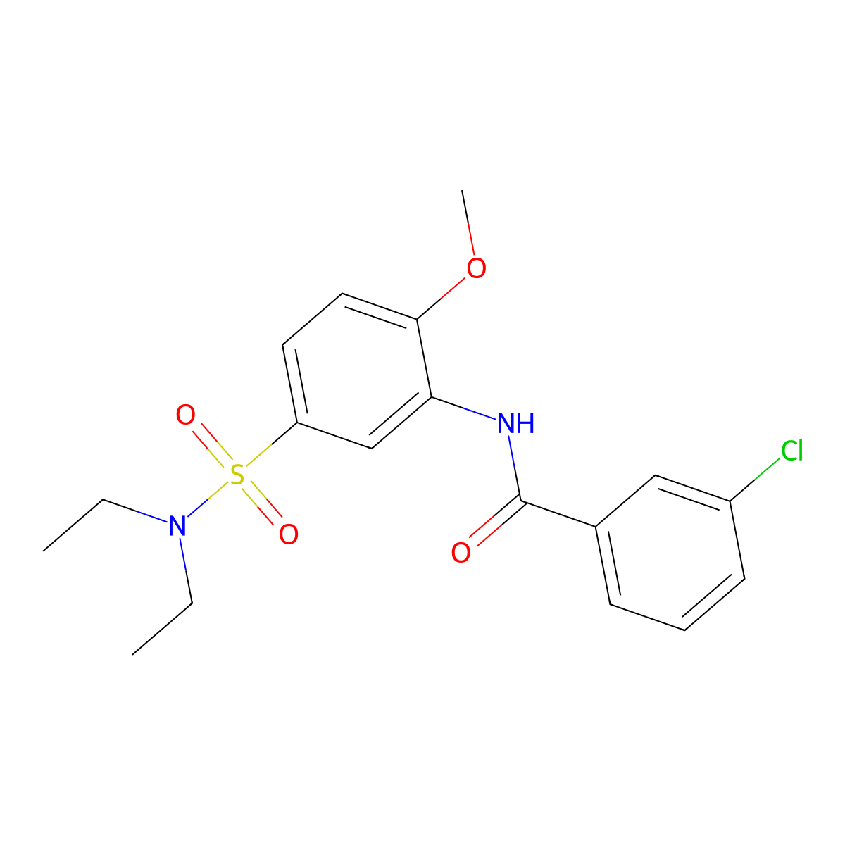 3-chloro-N-[5-(diethylsulfamoyl)-2-methoxyphenyl]benzamide molecular structure, CAS 847471-69-6