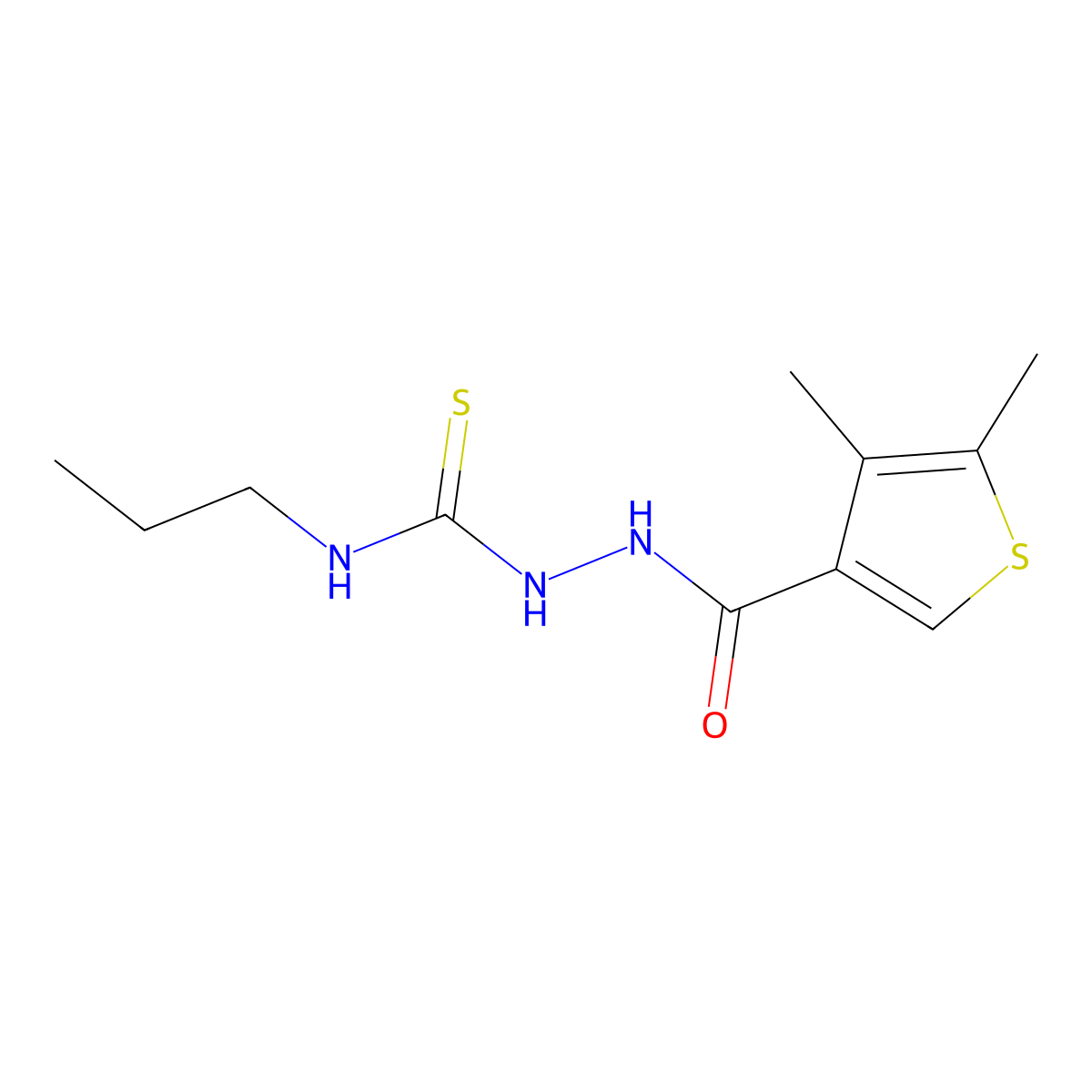 2-[(4,5-dimethylthiophen-3-yl)carbonyl]-N-propylhydrazinecarbothioamide molecular structure, CAS 847472-81-5