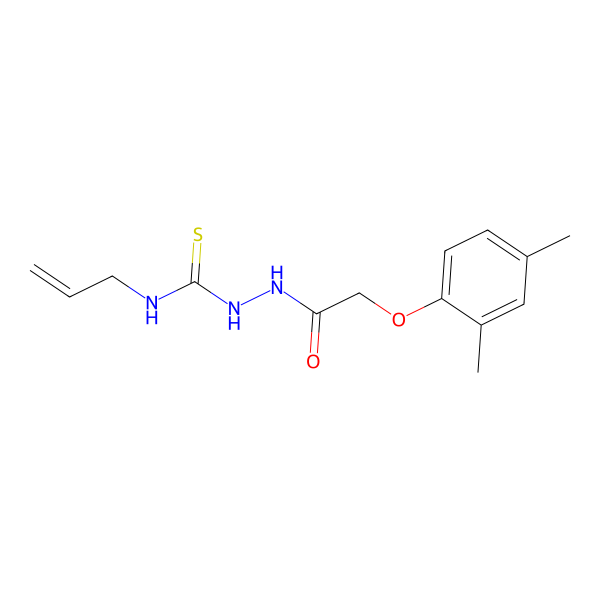 2-(2,4-dimethylphenoxy)-N-{[(prop-2-en-1-yl)carbamothioyl]amino}acetamide molecular structure, CAS 847472-82-6