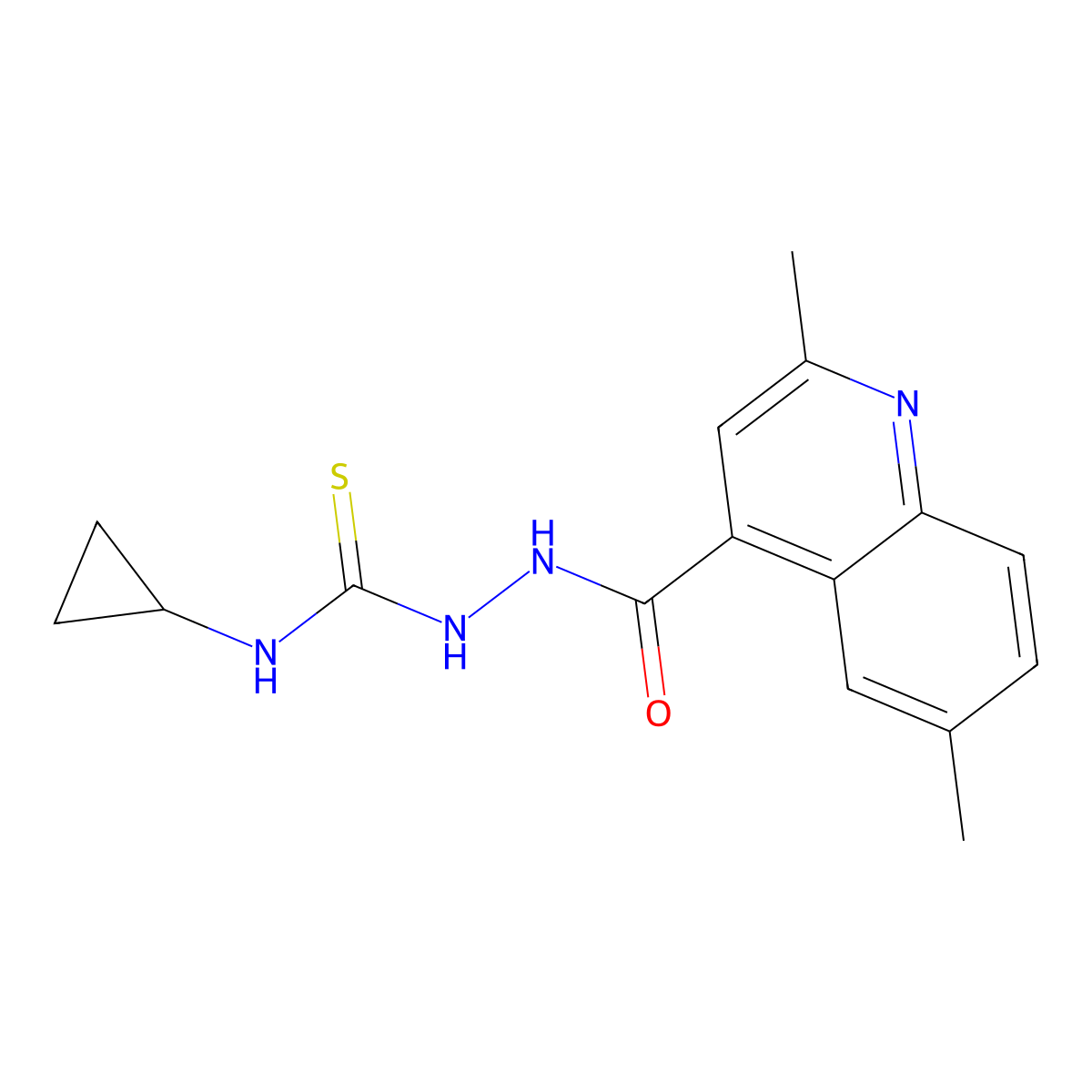 N-cyclopropyl-2-[(2,6-dimethylquinolin-4-yl)carbonyl]hydrazinecarbothioamide molecular structure, CAS 847472-87-1