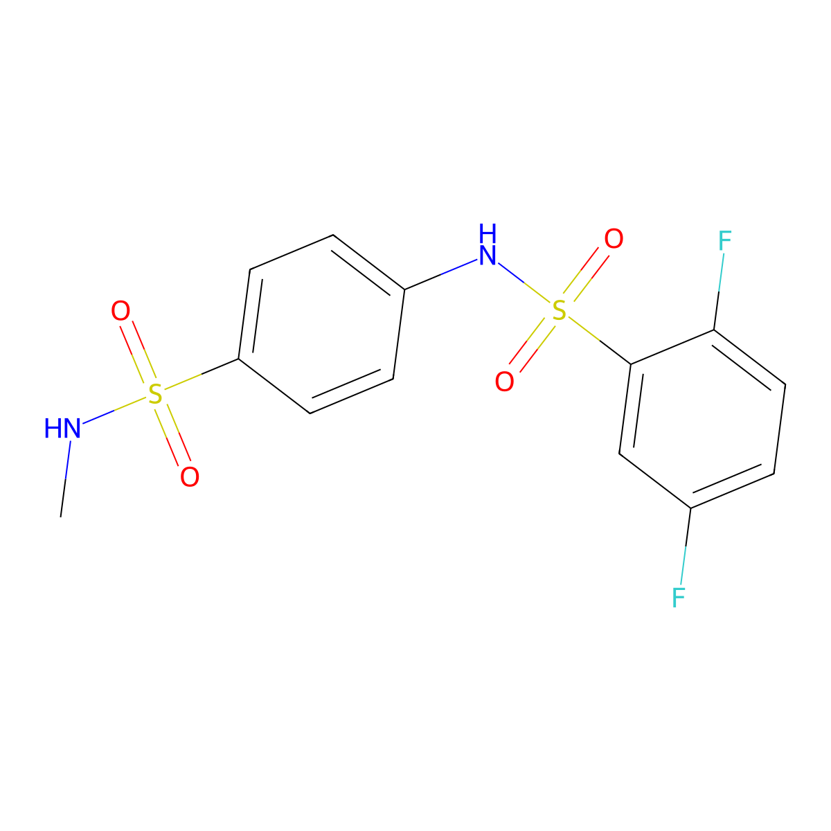 2,5-difluoro-N-[4-(methylsulfamoyl)phenyl]benzenesulfonamide molecular structure, CAS 847473-09-0