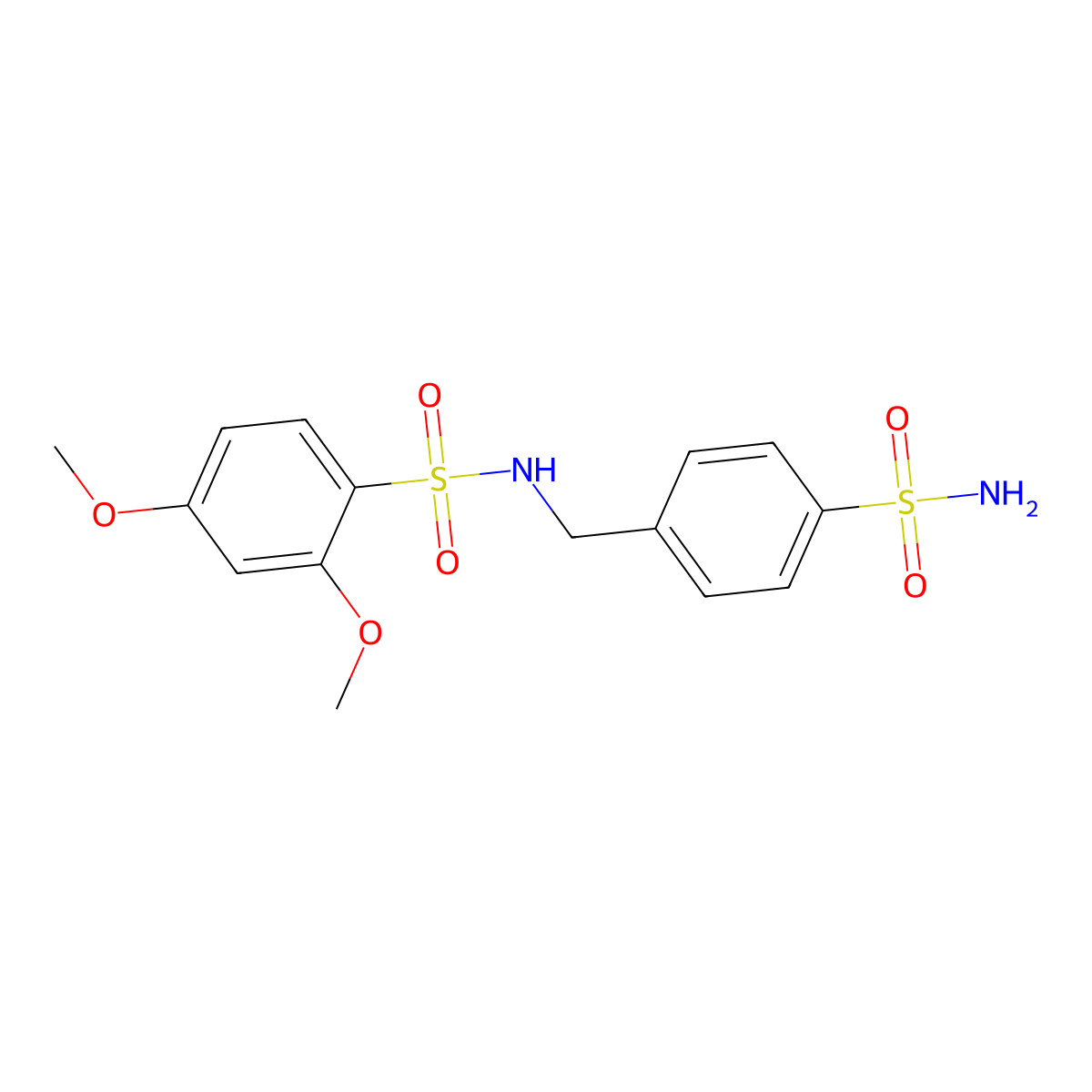 2,4-dimethoxy-N-(4-sulfamoylbenzyl)benzenesulfonamide molecular structure, CAS 847473-17-0