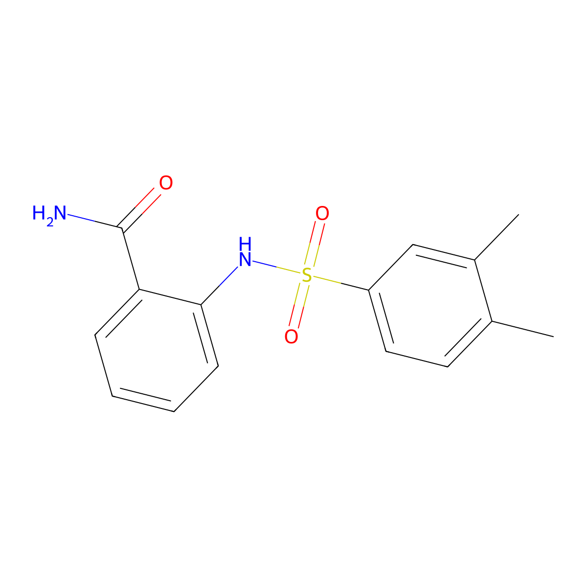 2-{[(3,4-Dimethylphenyl)sulfonyl]amino}benzamide molecular structure, CAS 847473-25-0