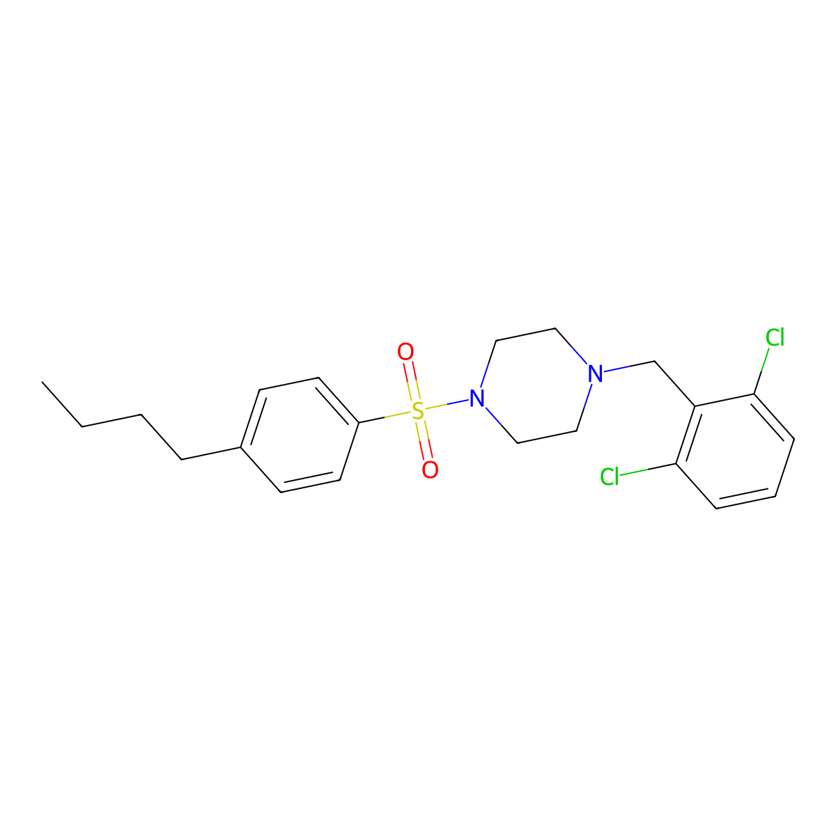 1-[(4-Butylphenyl)sulfonyl]-4-(2,6-dichlorobenzyl)piperazine molecular structure, CAS 847473-48-7