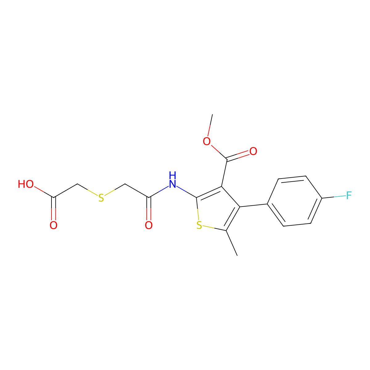 [(2-{[4-(4-Fluorophenyl)-3-(methoxycarbonyl)-5-methylthiophen-2-yl]amino}-2-oxoethyl)sulfanyl]acetic acid molecular structure, CAS 847473-67-0
