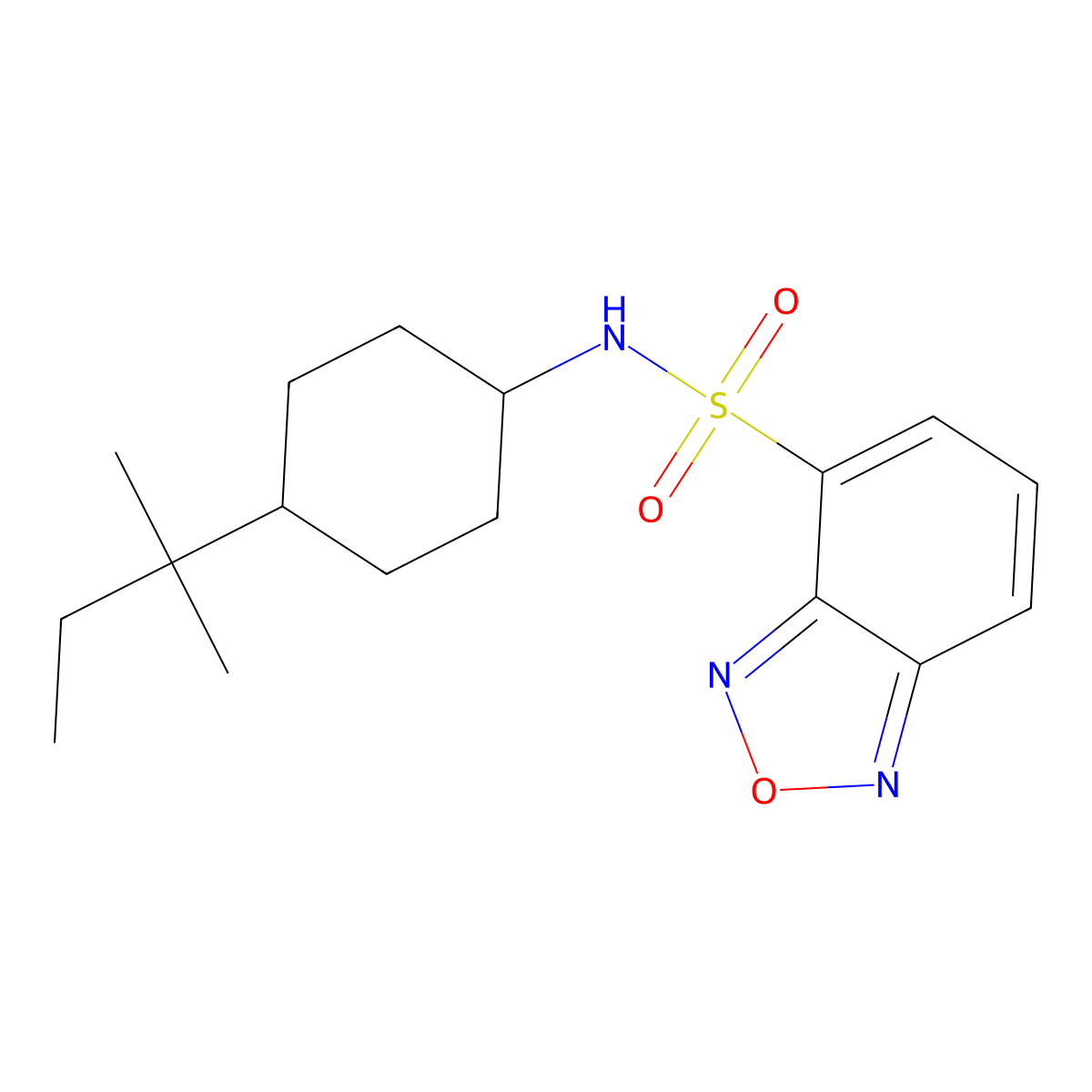 N-[4-(2-methylbutan-2-yl)cyclohexyl]-2,1,3-benzoxadiazole-4-sulfonamide molecular structure, CAS 847473-73-8