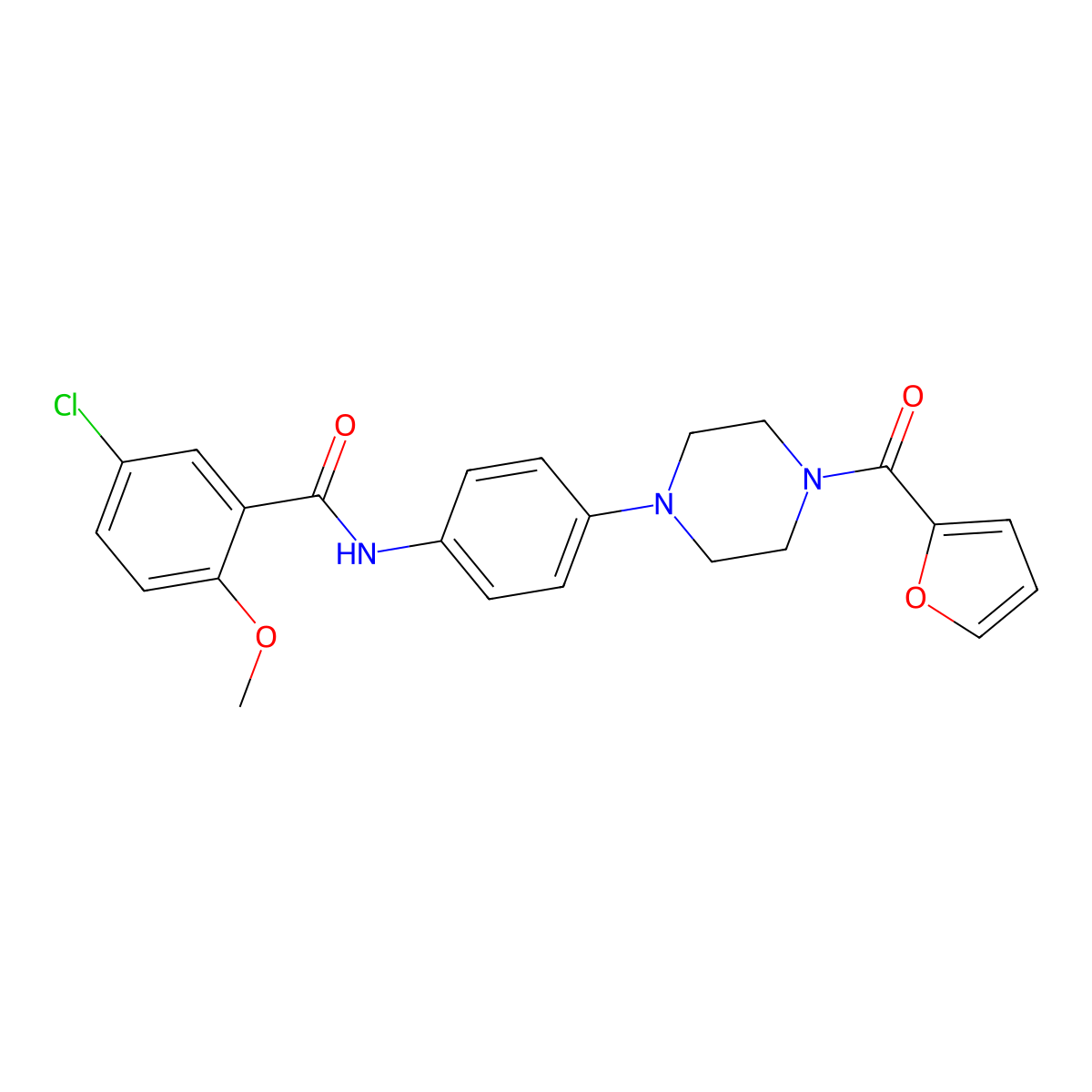 5-chloro-N-[4-[4-(furan-2-carbonyl)piperazin-1-yl]phenyl]-2-methoxybenzamide molecular structure, CAS 847474-48-0