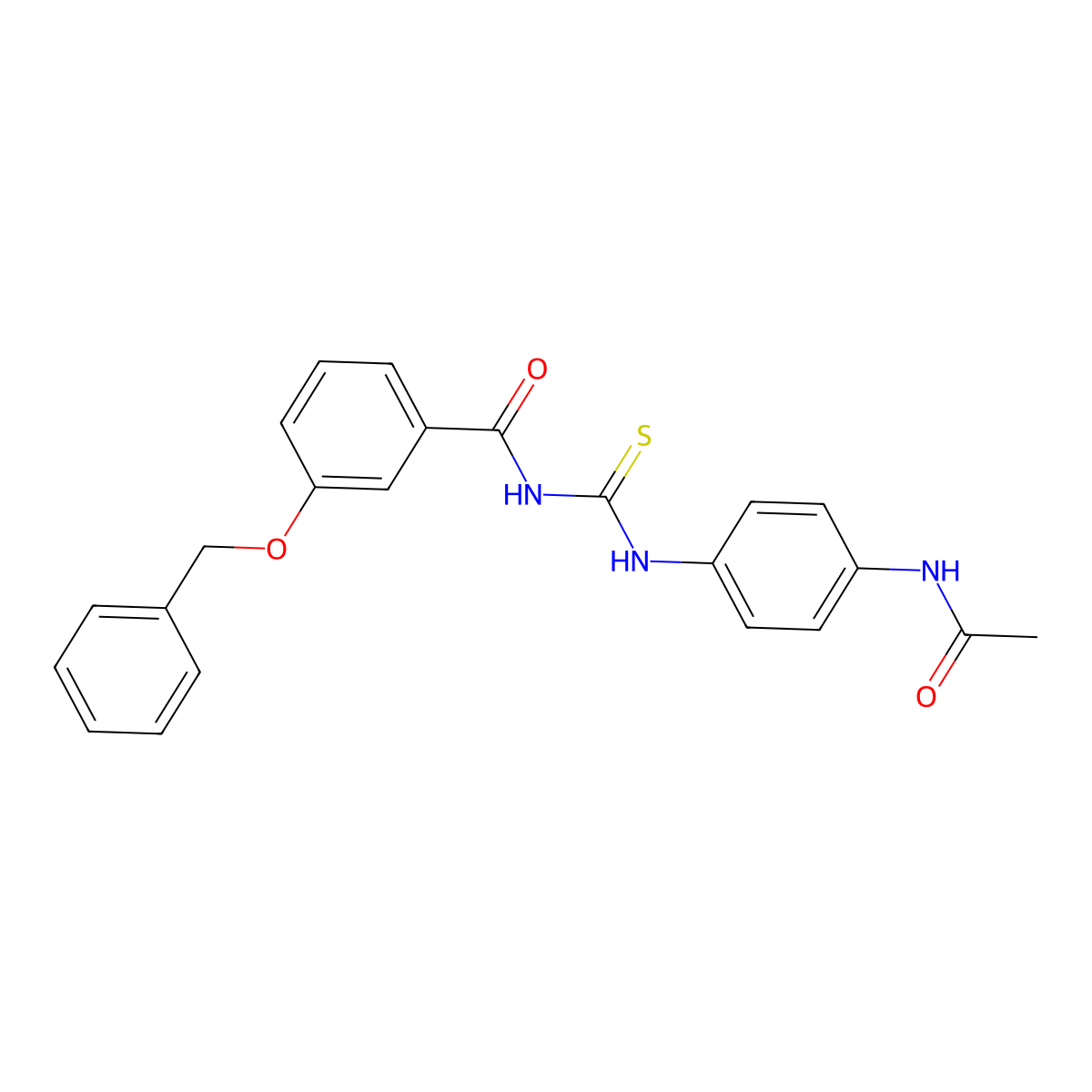 N-[(4-acetamidophenyl)carbamothioyl]-3-phenylmethoxybenzamide molecular structure, CAS 847474-94-6