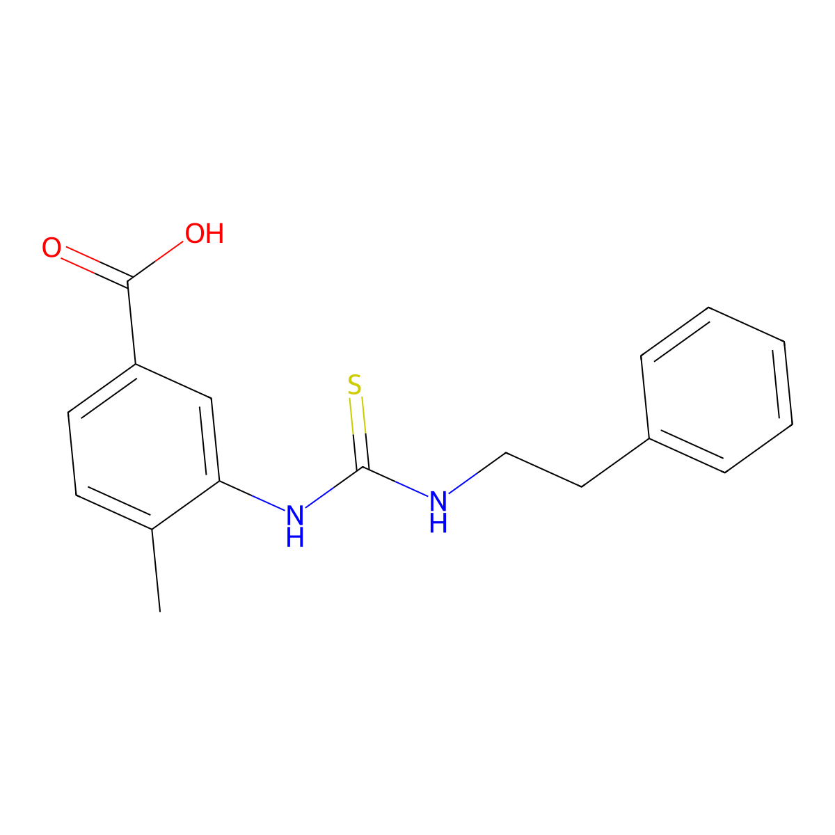 4-Methyl-3-{[(2-phenylethyl)carbamothioyl]amino}benzoic acid molecular structure, CAS 847475-42-7