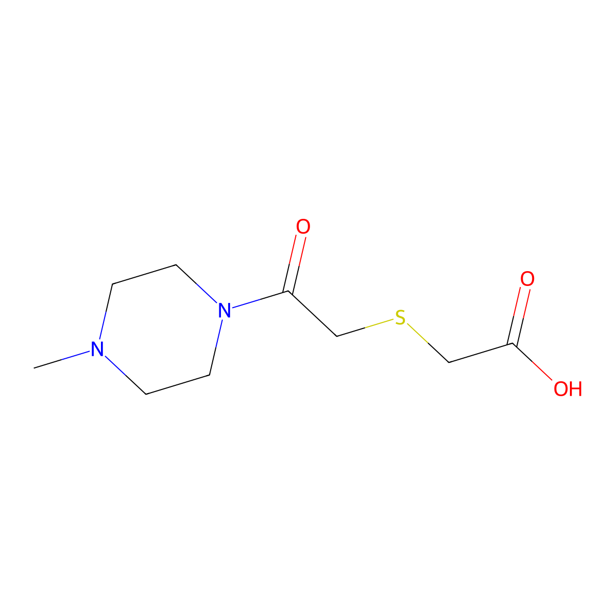 2-[2-(4-Methylpiperazinyl)-2-oxoethylthio]acetic acid molecular structure, CAS 847475-60-9