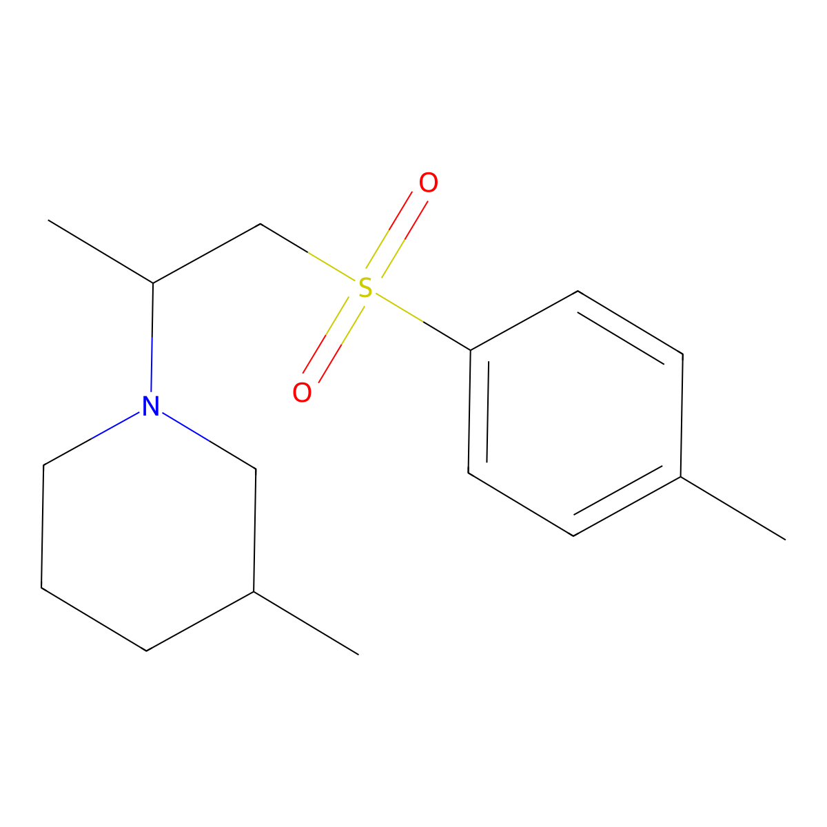 3-Methyl-1-[1-(4-methylphenyl)sulfonylpropan-2-yl]piperidine molecular structure, CAS 847475-75-6
