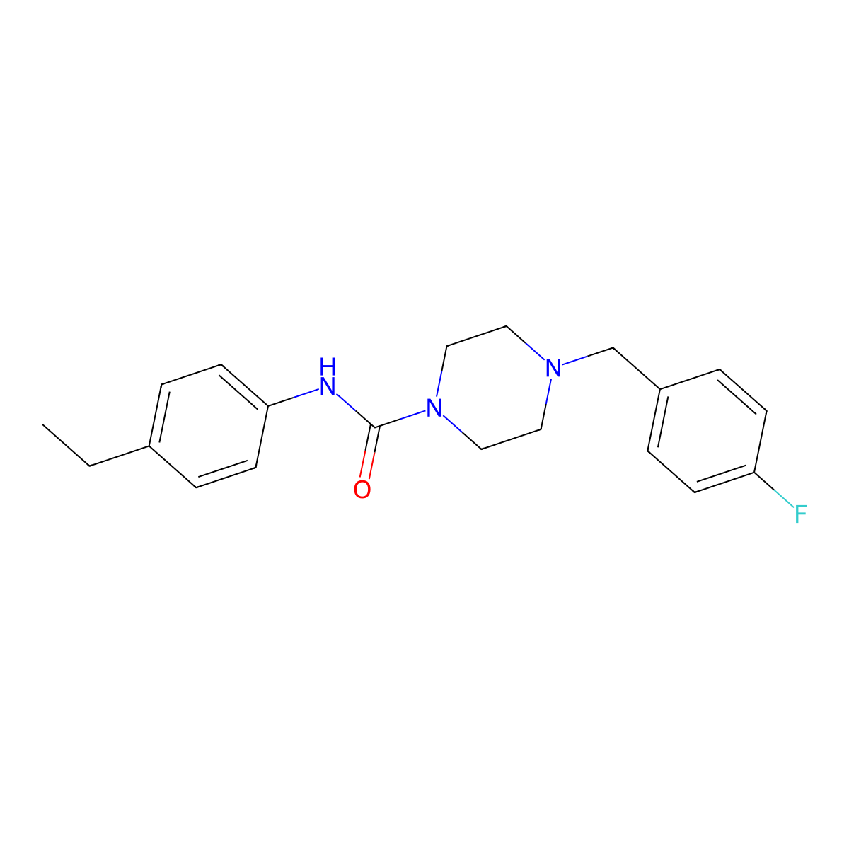 N-(4-ethylphenyl)-4-(4-fluorobenzyl)piperazine-1-carboxamide molecular structure, CAS 847475-79-0