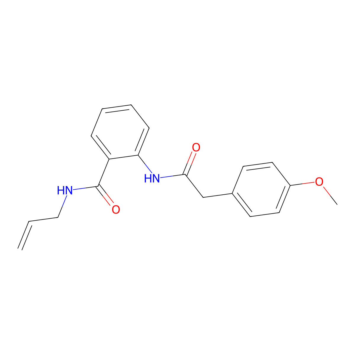 2-[[2-(4-methoxyphenyl)acetyl]amino]-N-prop-2-enylbenzamide molecular structure, CAS 847476-15-7