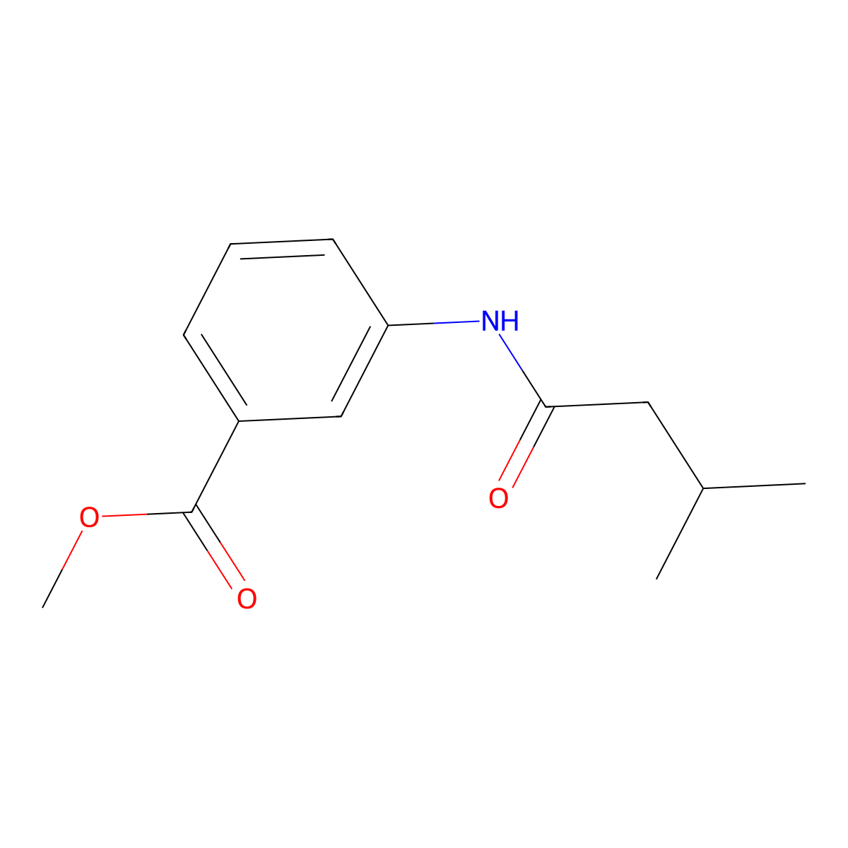Methyl 3-(3-methylbutanamido)benzoate molecular structure, CAS 847476-83-9