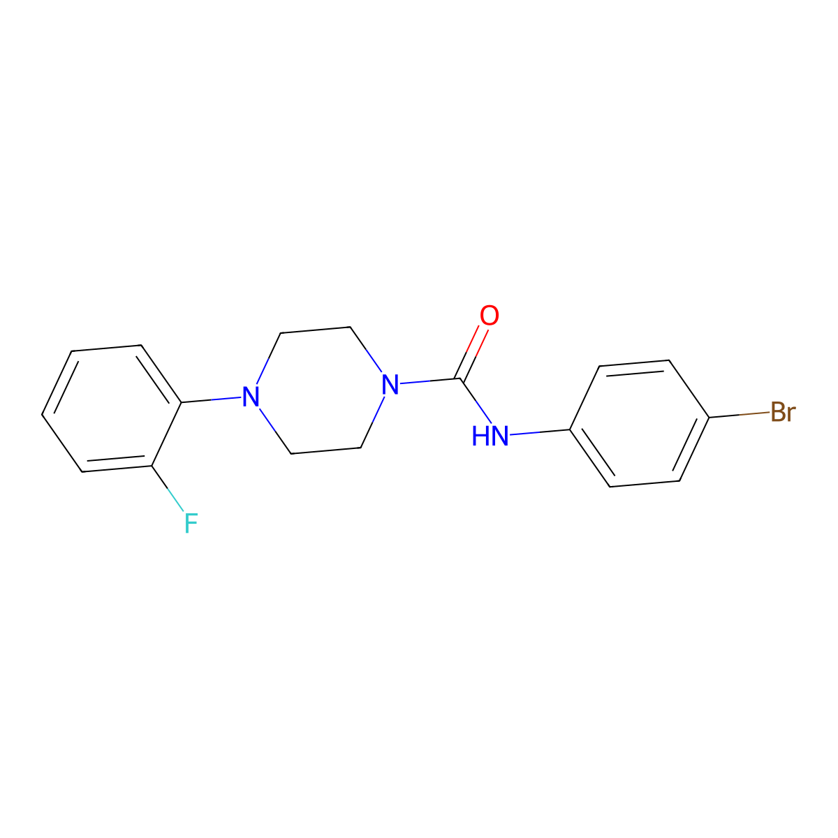 N-(4-bromophenyl)-4-(2-fluorophenyl)piperazine-1-carboxamide molecular structure, CAS 847477-21-8