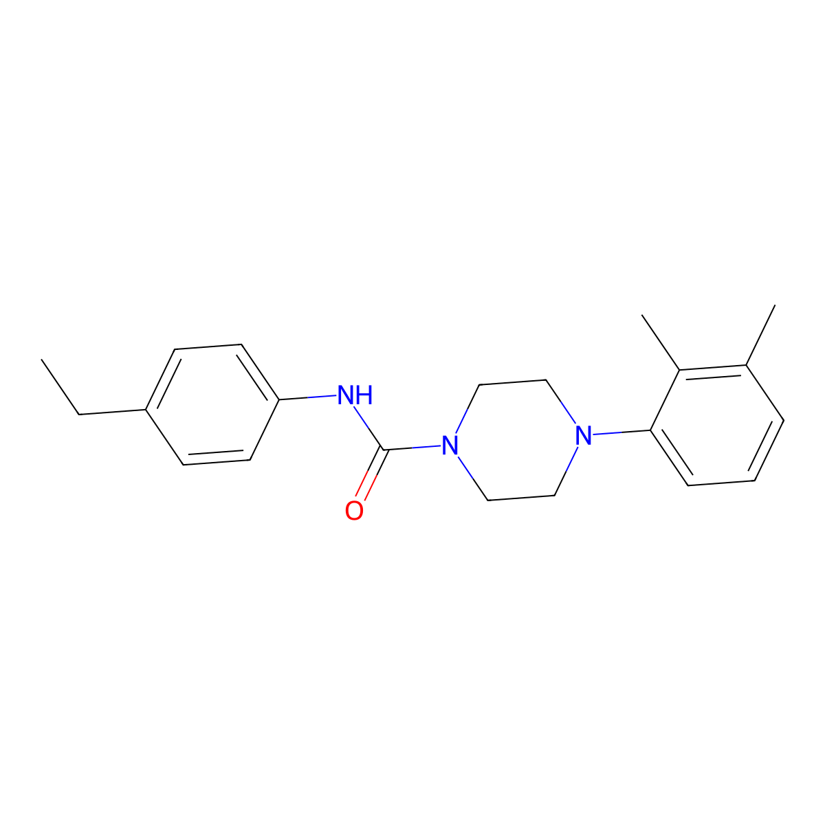 4-(2,3-dimethylphenyl)-N-(4-ethylphenyl)piperazine-1-carboxamide molecular structure, CAS 847477-30-9